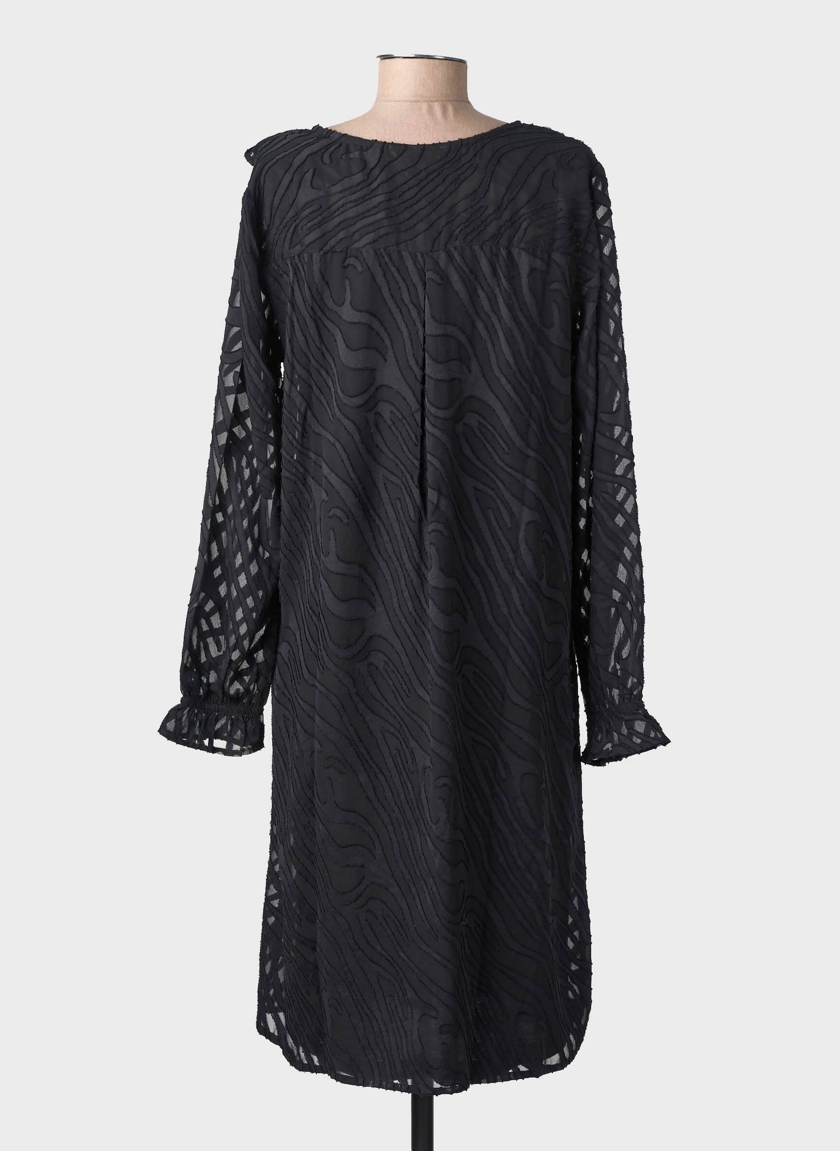 Rochie midi mâneci lungi mâneci lungi negru CREAM femeie