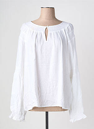 Bluză țesătură poplin mâneci lungi alb CREAM femeie