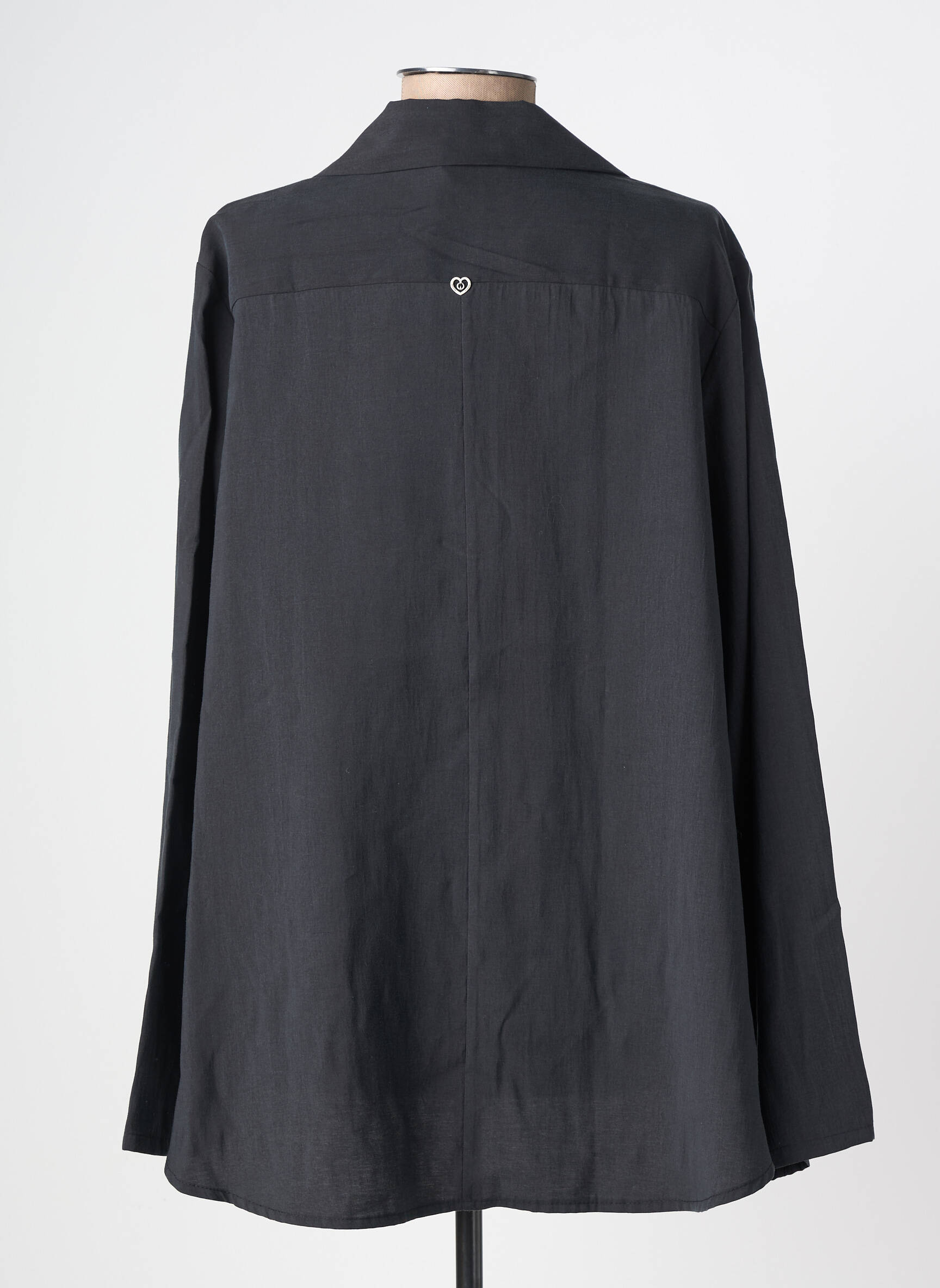 Cămașă țesătură poplin mâneci lungi negru PLEASE femeie
