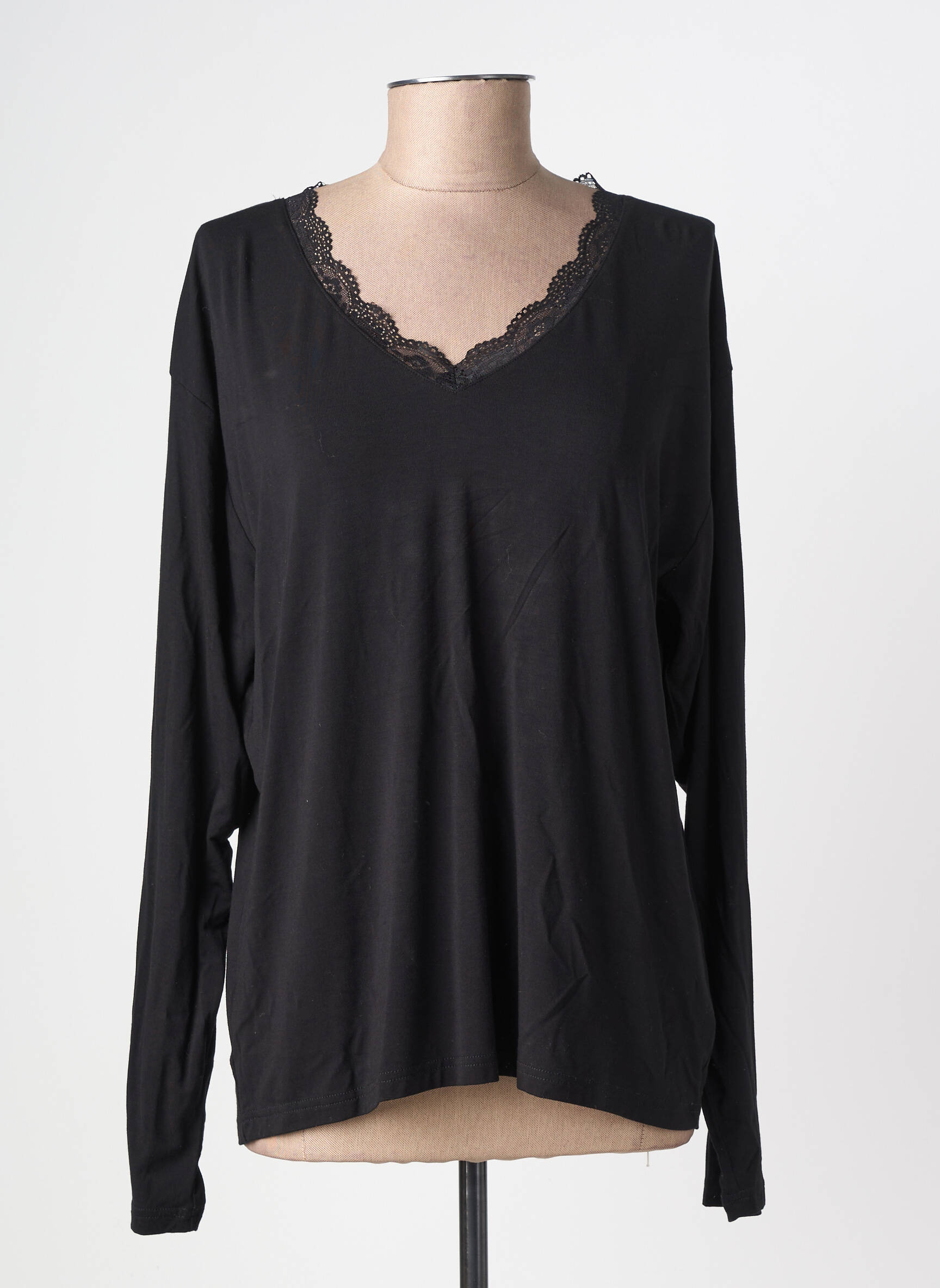 Top mâneci lungi mâneci lungi negru LOSAN femeie