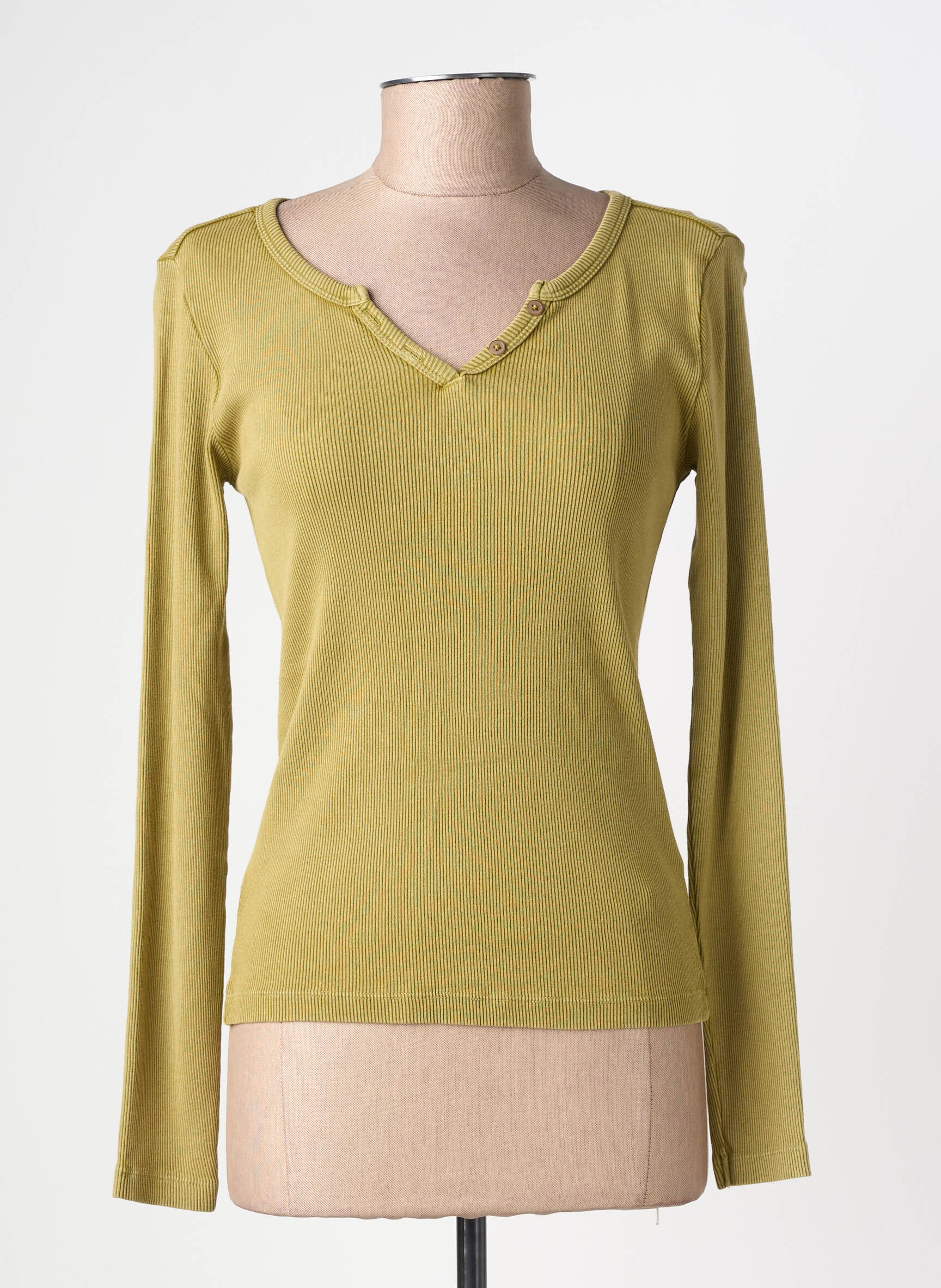 Top mâneci lungi mâneci lungi verde CREAM femeie