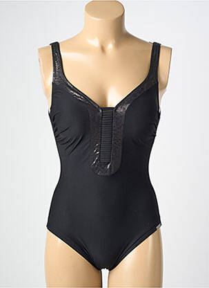 Costum de baie dintr-o singură piesă efect material satinat top sutien modelat negru CHARMLINE femeie
