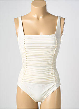 Costum de baie dintr-o singură piesă efect material satinat bej MARYAN MEHLHORN femeie