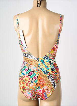 Costum de baie dintr-o singură piesă efect material satinat top sutien modelat portocalie LIDEA femeie