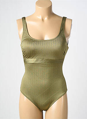 Costum de baie dintr-o singură piesă efect material satinat sutien cu susținere înaltă și burete detașabil verde MARYAN MEHLHORN femeie