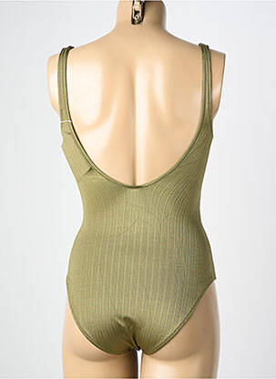 Costum de baie dintr-o singură piesă efect material satinat sutien cu susținere înaltă și burete detașabil verde MARYAN MEHLHORN femeie