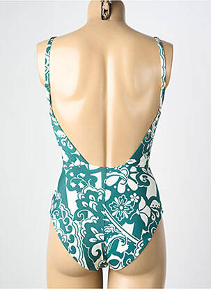 Costum de baie dintr-o singură piesă efect material satinat top sutien modelat verde MARYAN MEHLHORN femeie