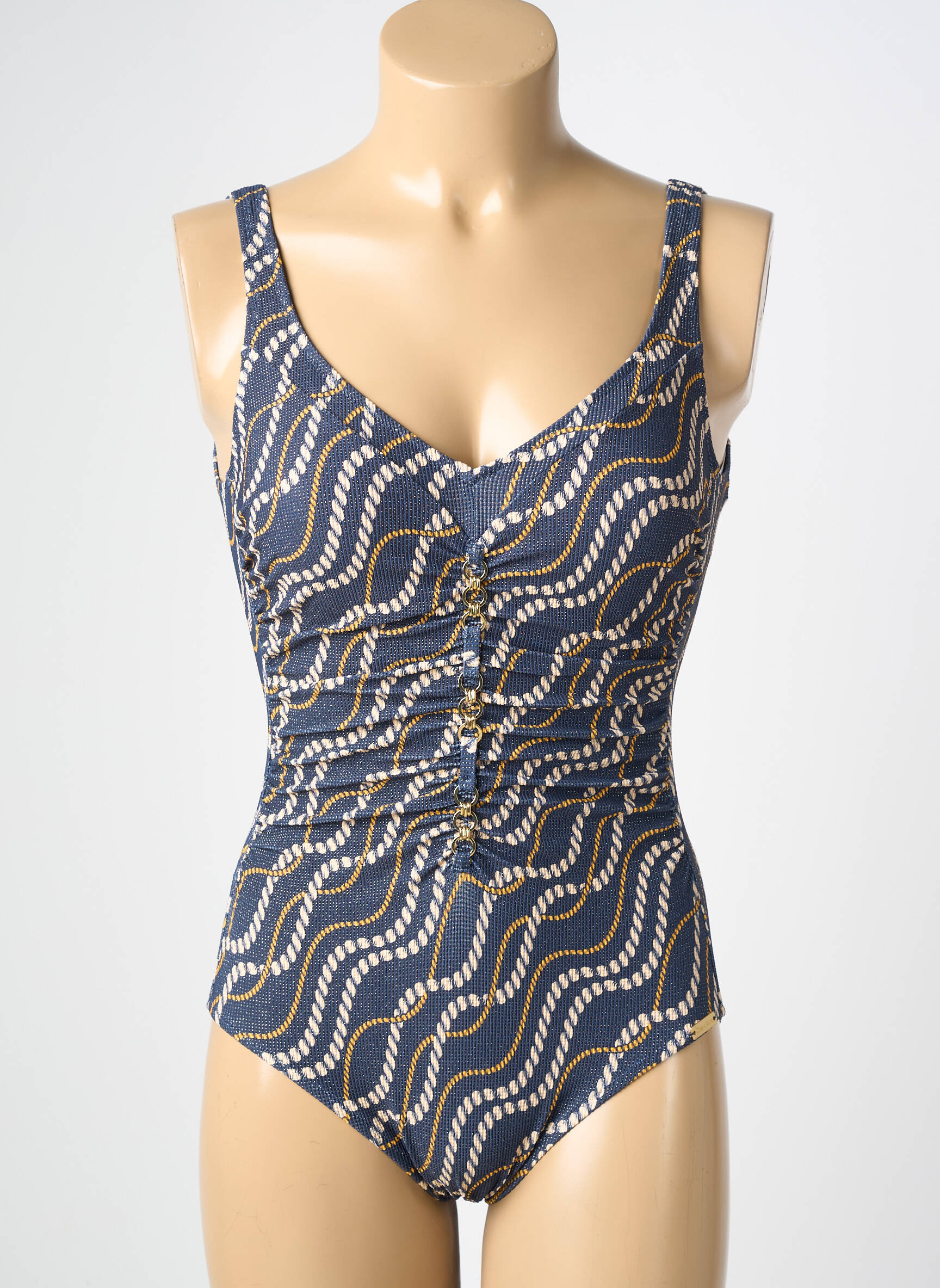 Costum de baie dintr-o singură piesă imprimeu fantezie top sutien modelat albastru CHARMLINE femeie