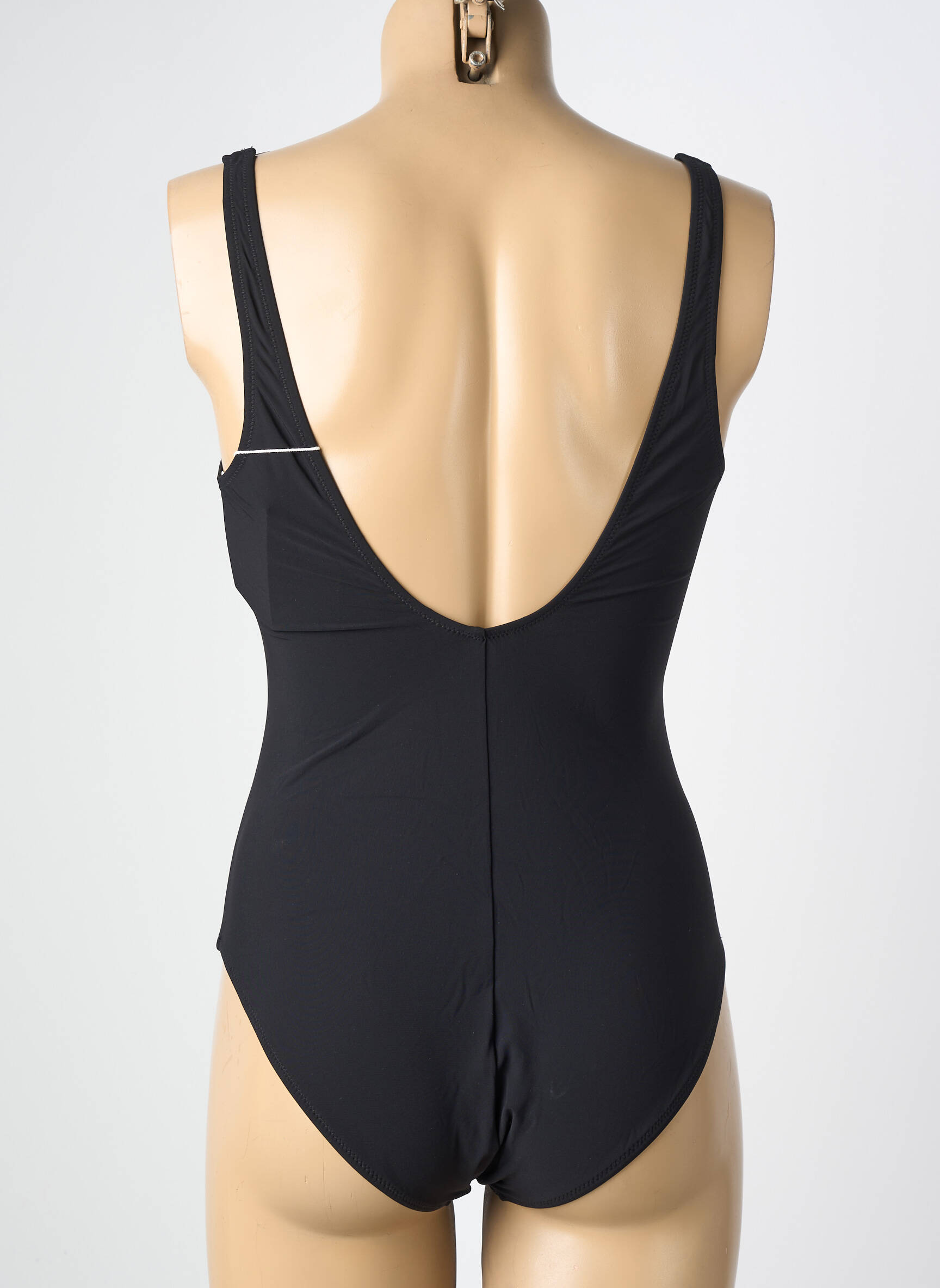 Costum de baie dintr-o singură piesă efect material satinat sutien cupe întregi cu decolteu înalt negru MARYAN MEHLHORN femeie