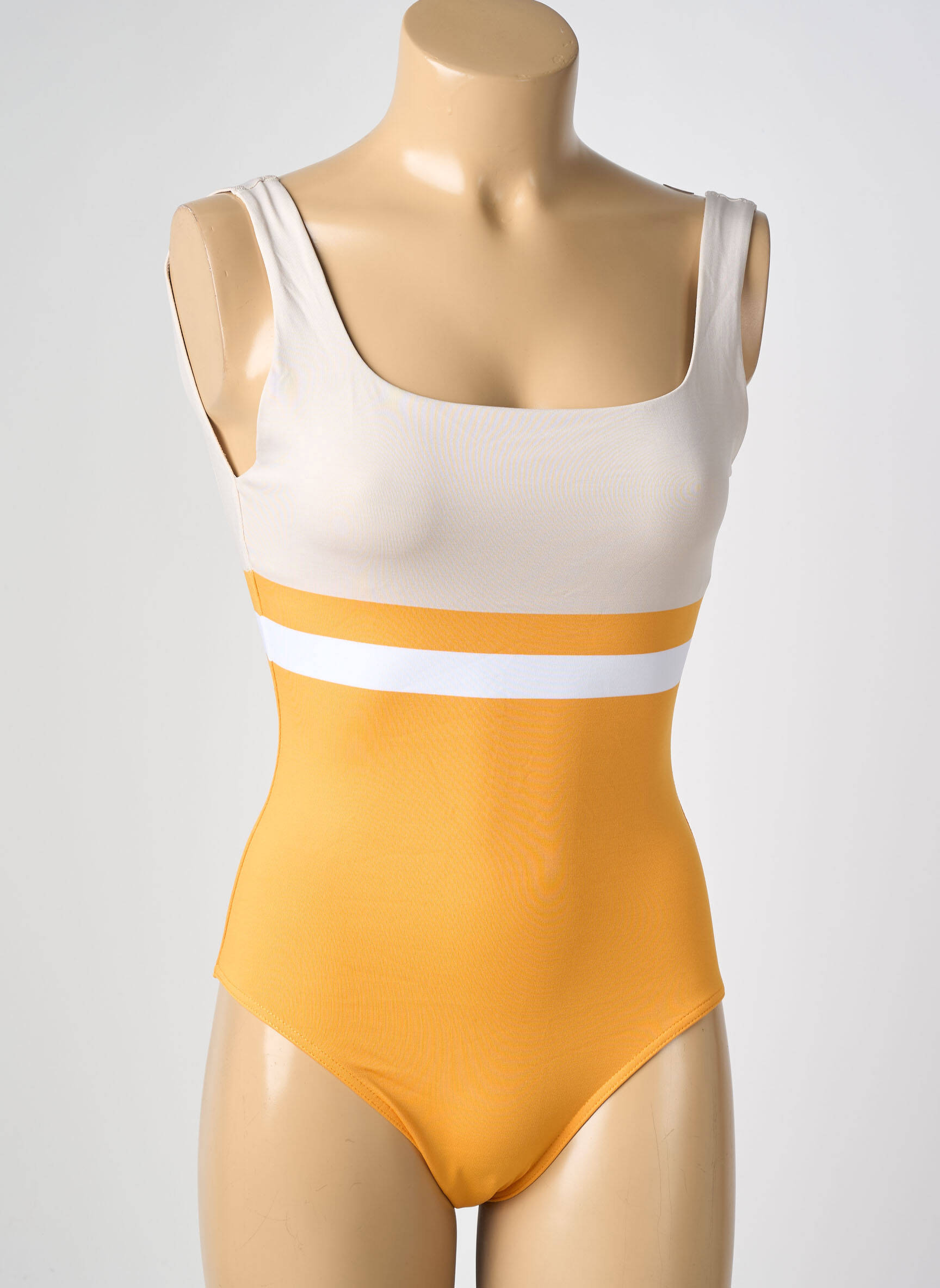 Costum de baie dintr-o singură piesă elasticitate portocalie IODUS femeie