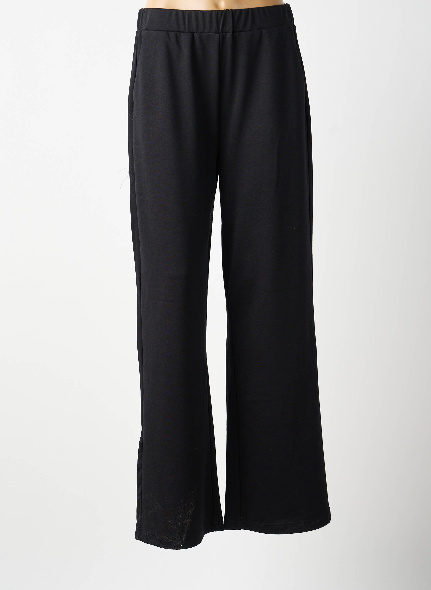 Pantalon larg țesătură poplin mărime normală negru CREAM femeie