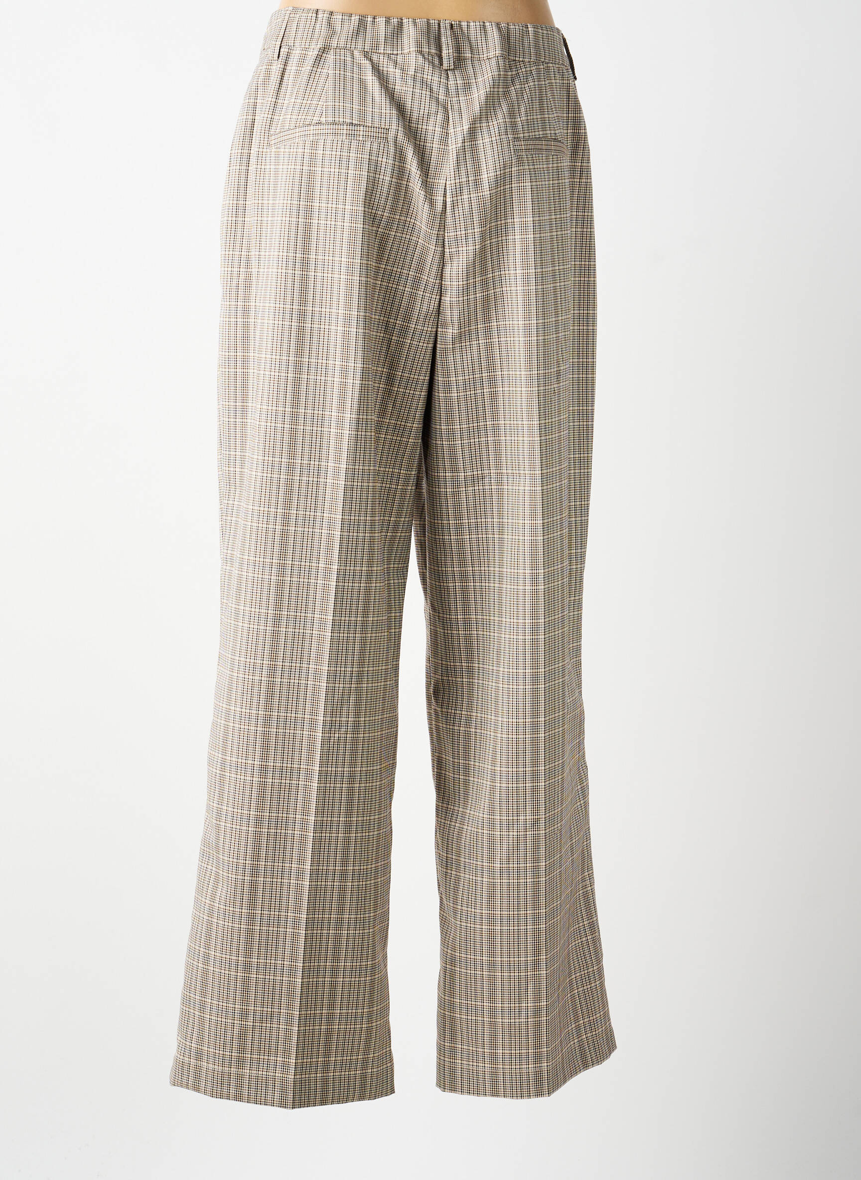 Pantalon drept țesătură poplin mărime normală bej CREAM femeie