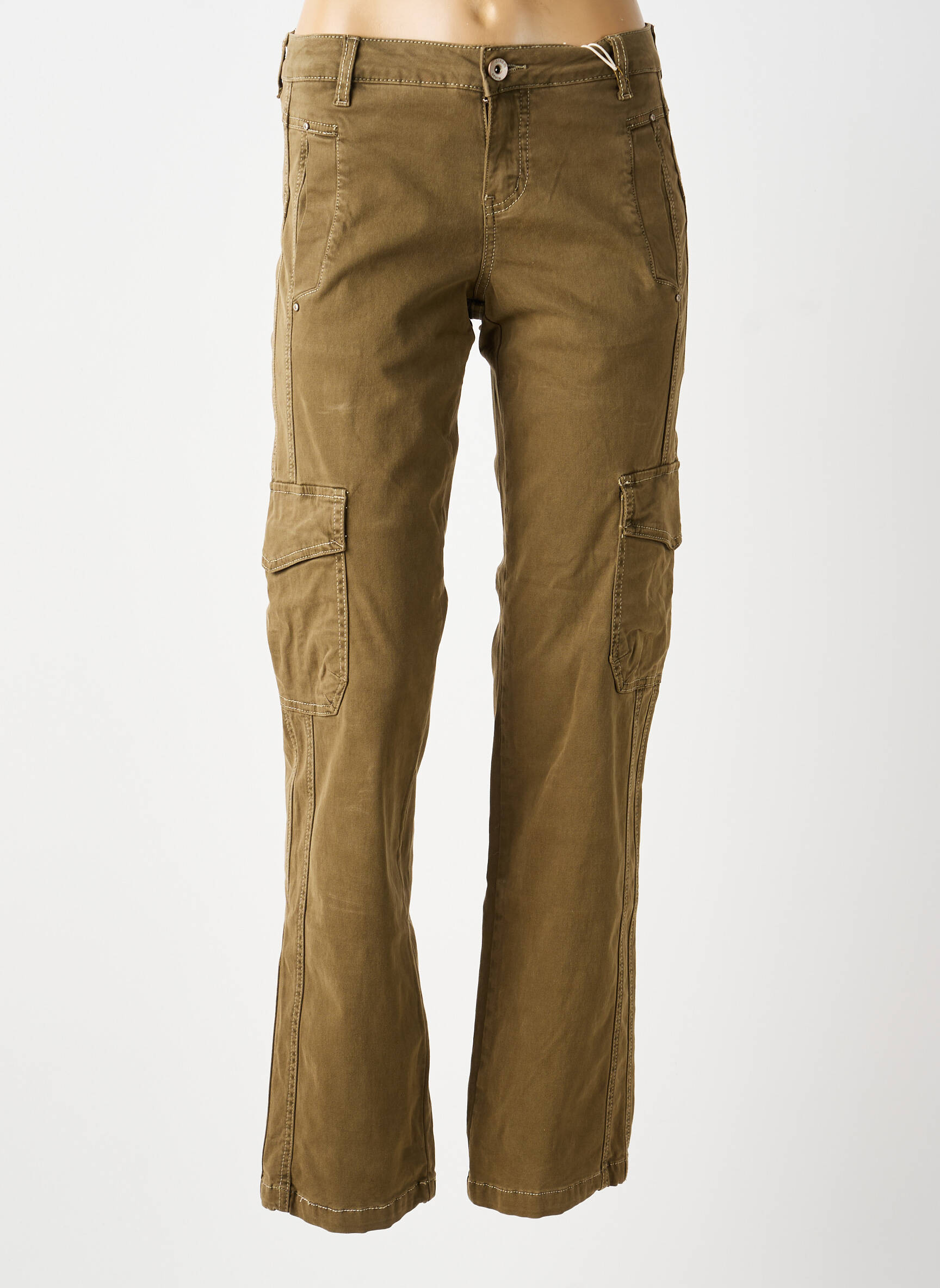 Pantalon cargo buzunare mărime normală verde CREAM femeie