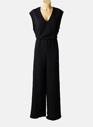 Salopetă-pantalon țesătură crep fără mâneci negru LOSAN femeie