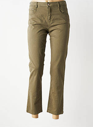 Pantalon slim țesătură poplin mărime normală verde LOLA ESPELETA femeie