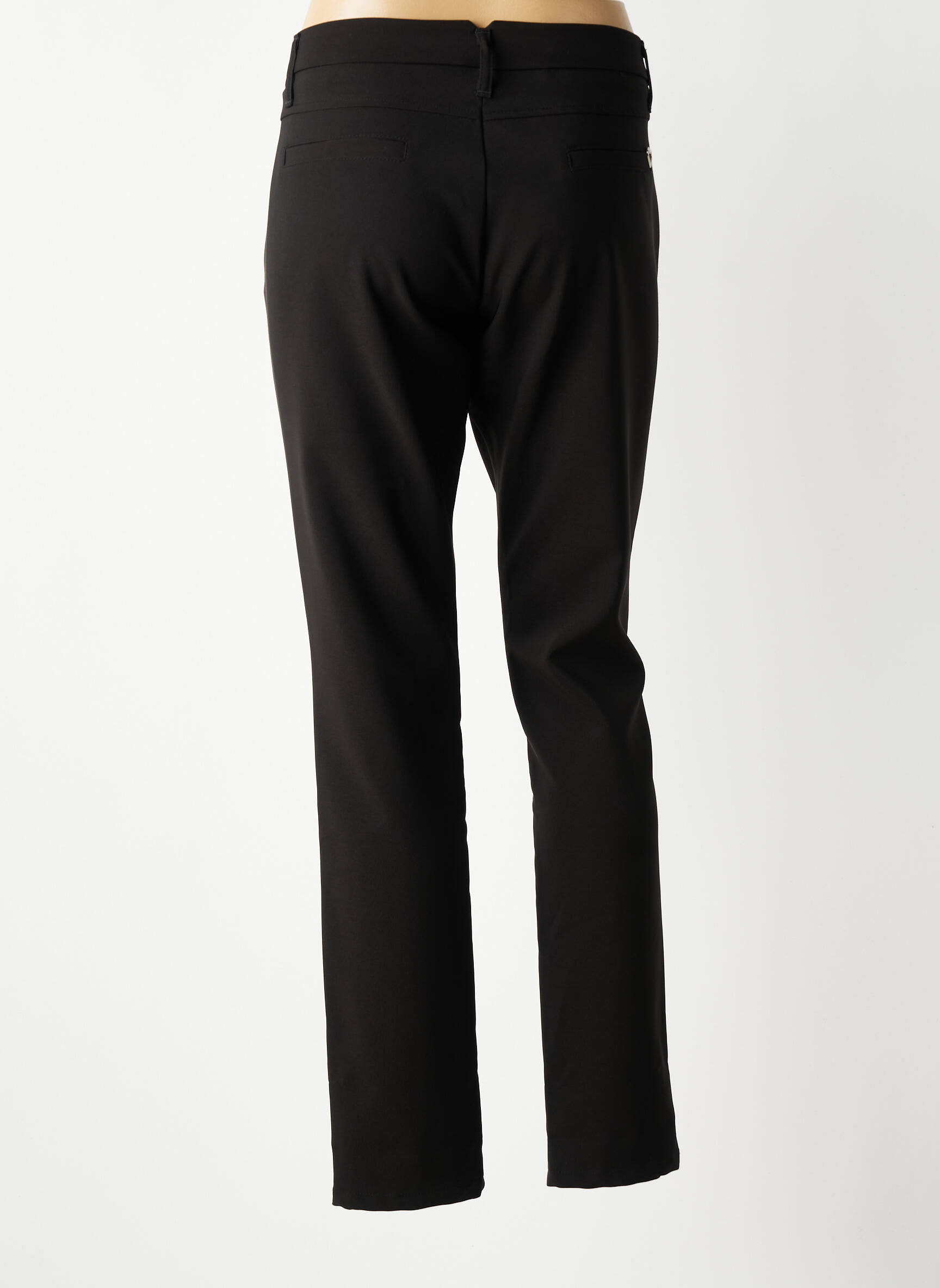 Pantalon chino țesătură poplin mărime normală negru PLEASE femeie