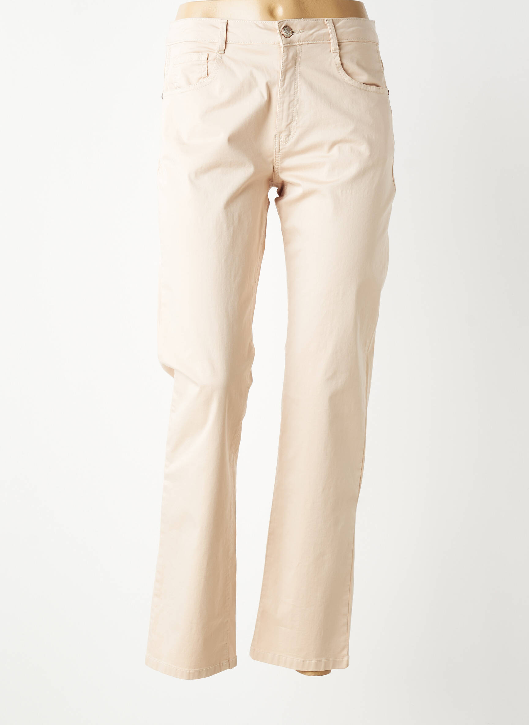 Pantalon slim țesătură poplin mărime normală bej LOLA ESPELETA femeie