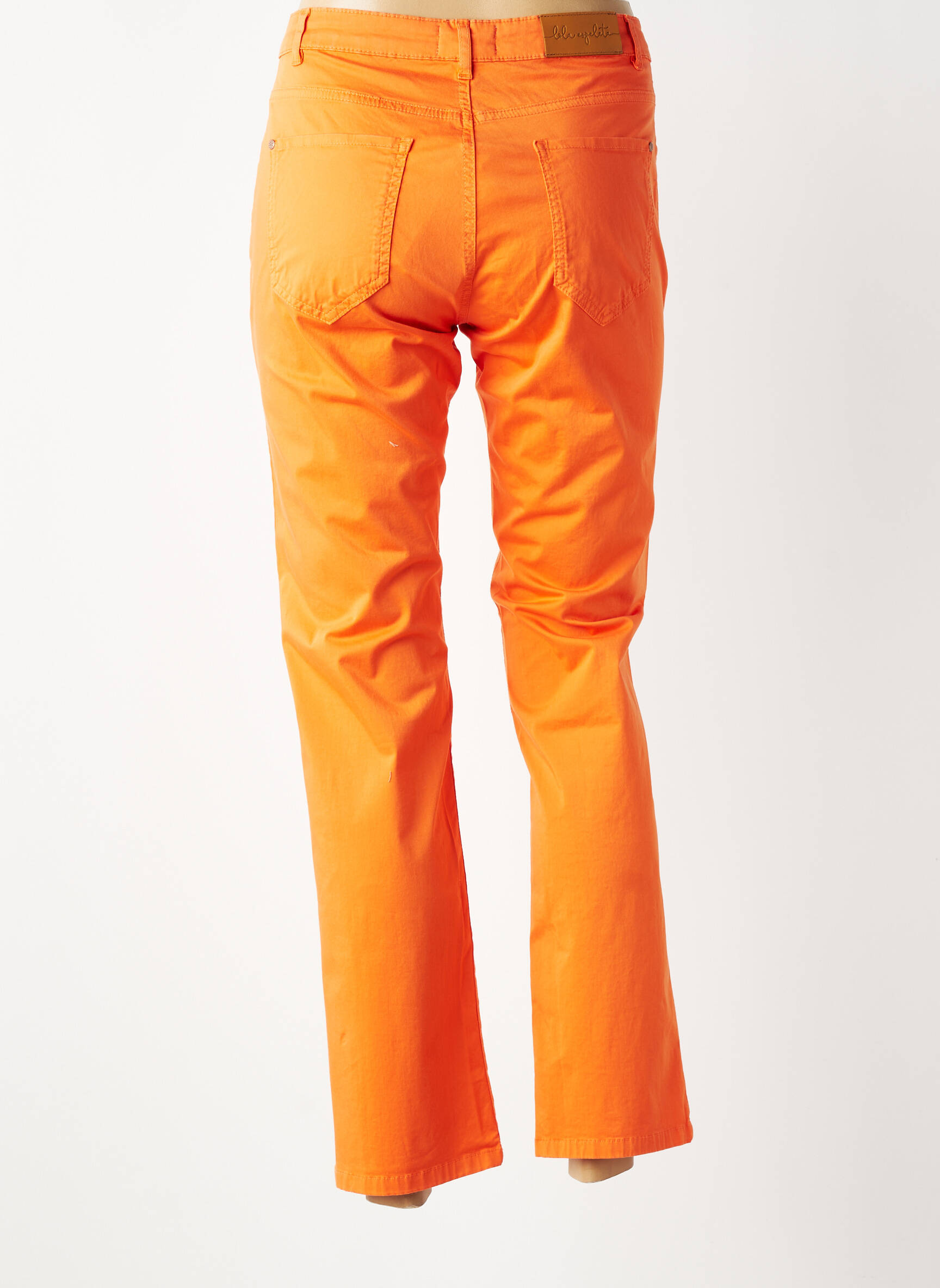 Pantalon slim țesătură poplin mărime normală portocalie LOLA ESPELETA femeie