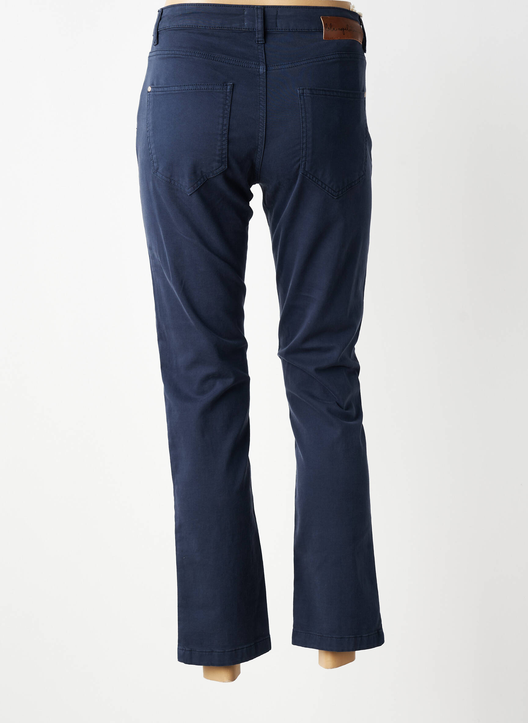 Pantalon slim țesătură poplin mărime normală albastru LOLA ESPELETA femeie