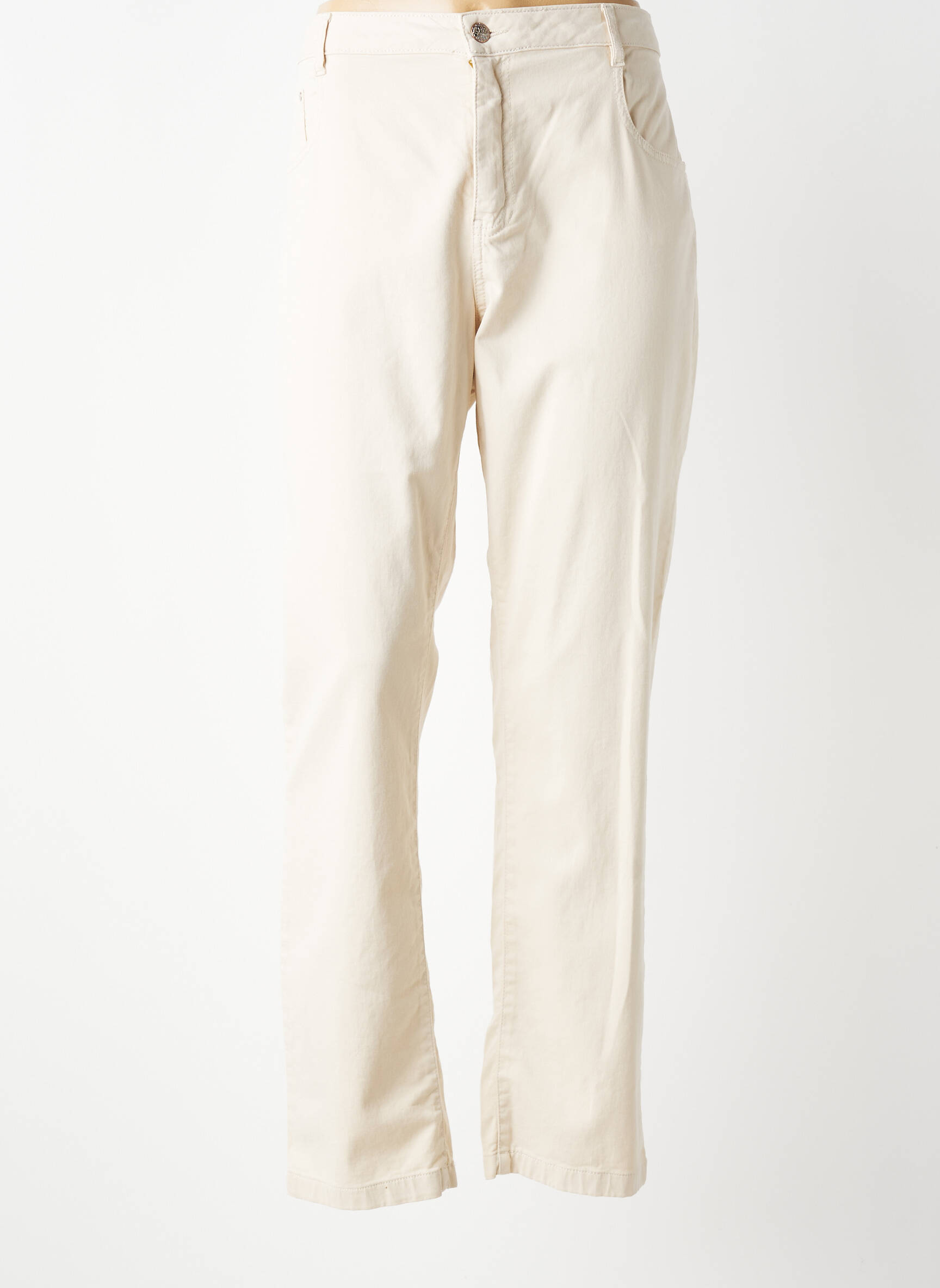 Pantalon slim țesătură poplin mărime normală bej LOLA ESPELETA femeie