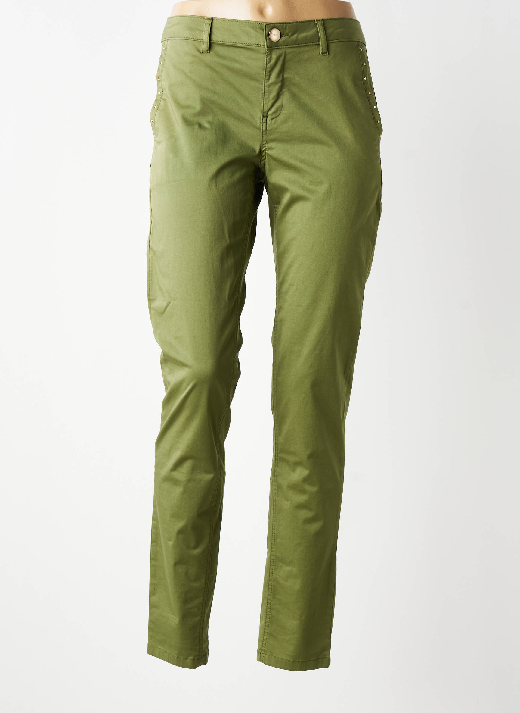 Pantalon chino elasticitate mărime normală verde LOLA ESPELETA femeie