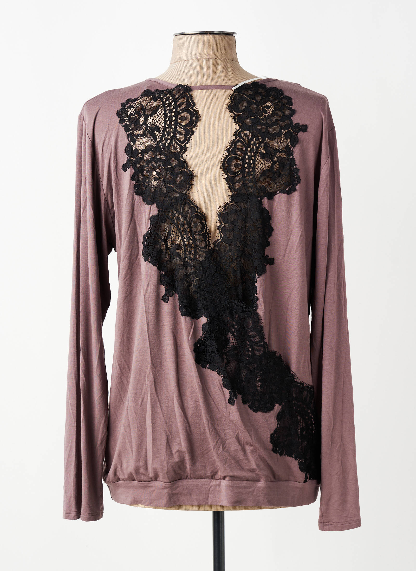 Top elasticitate mâneci lungi violet COEMI femeie