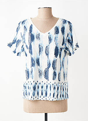 Tricou imprimeu fantezie mâneci scurte albastru ANANKE femeie