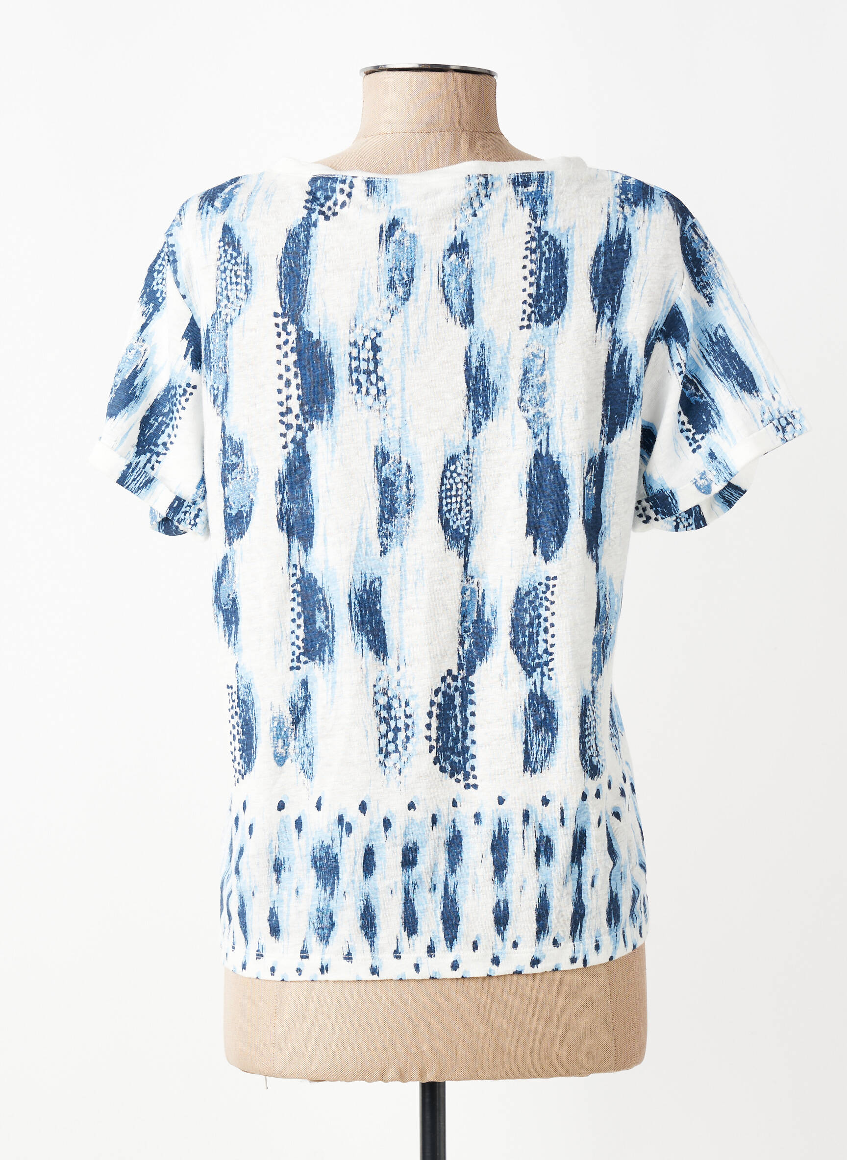 Tricou imprimeu fantezie mâneci scurte albastru ANANKE femeie