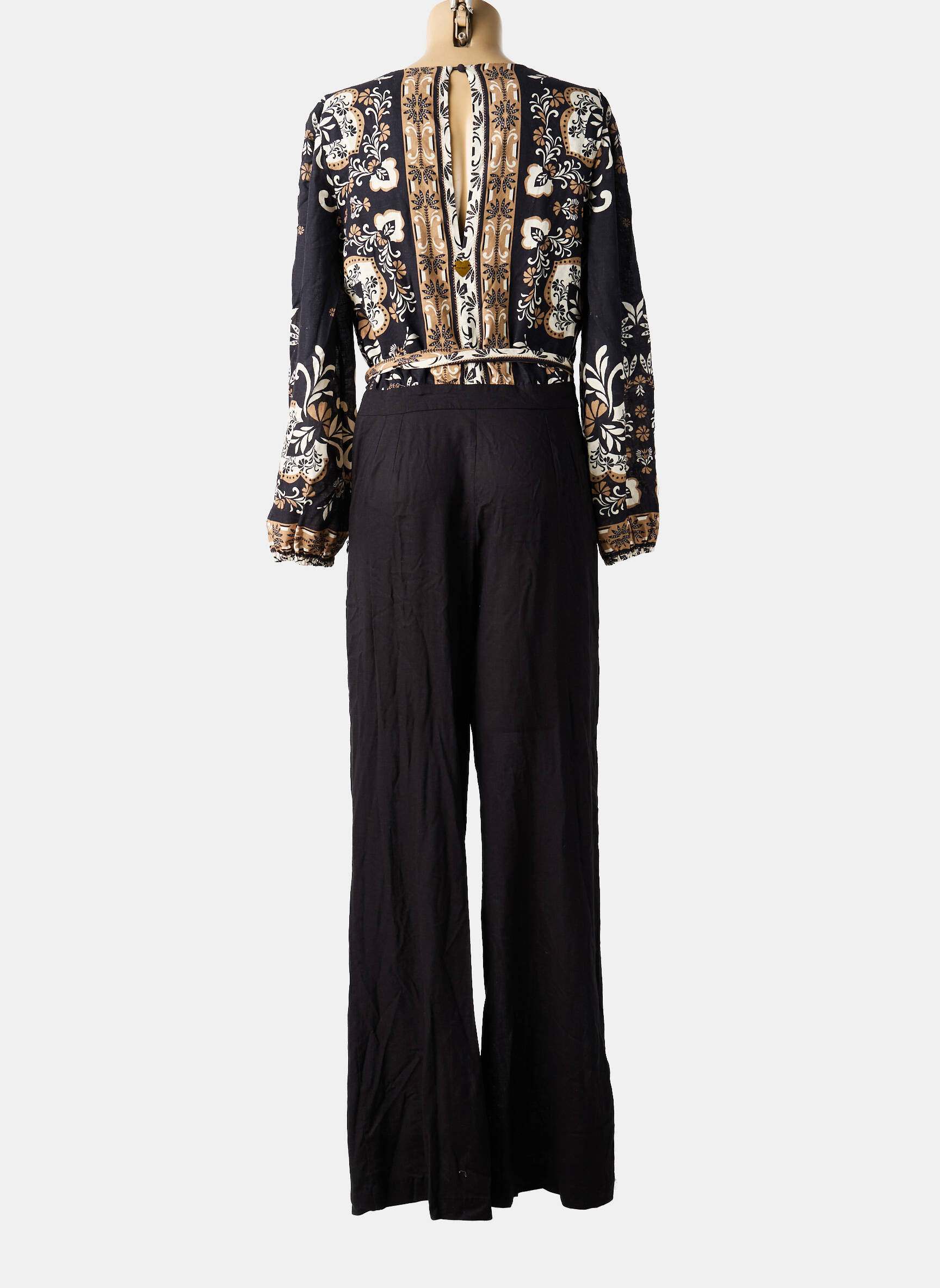 Salopetă-pantalon croială cambrată mâneci lungi negru TWINSET femeie