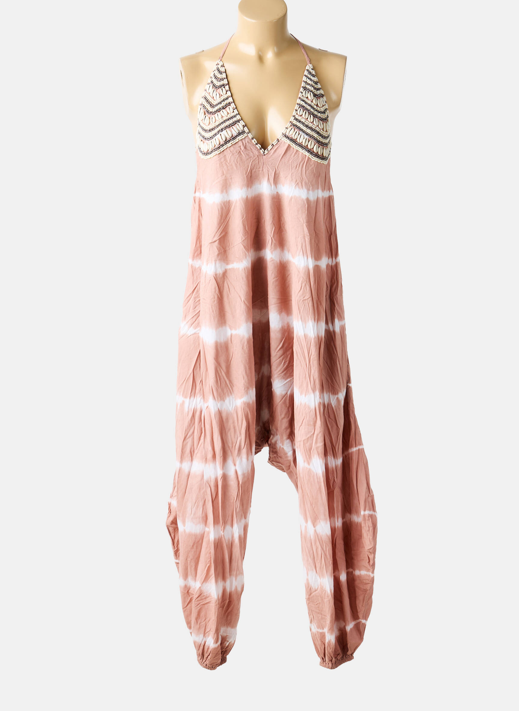 Salopetă-pantalon bretele subțiri bretele subțiri roz BELLE & TOILE femeie