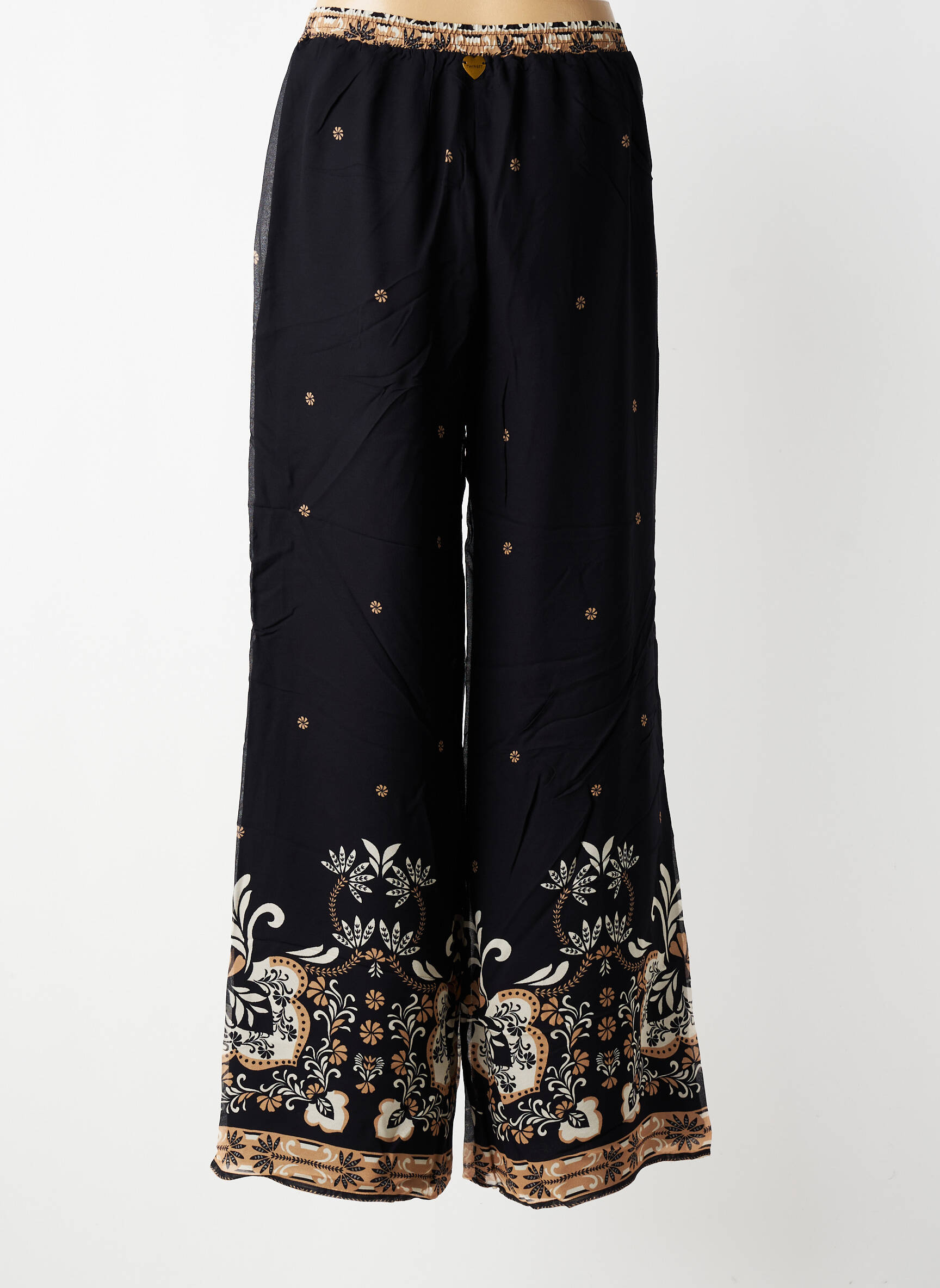 Pantalon drept țesătură crep mărime normală negru TWINSET femeie