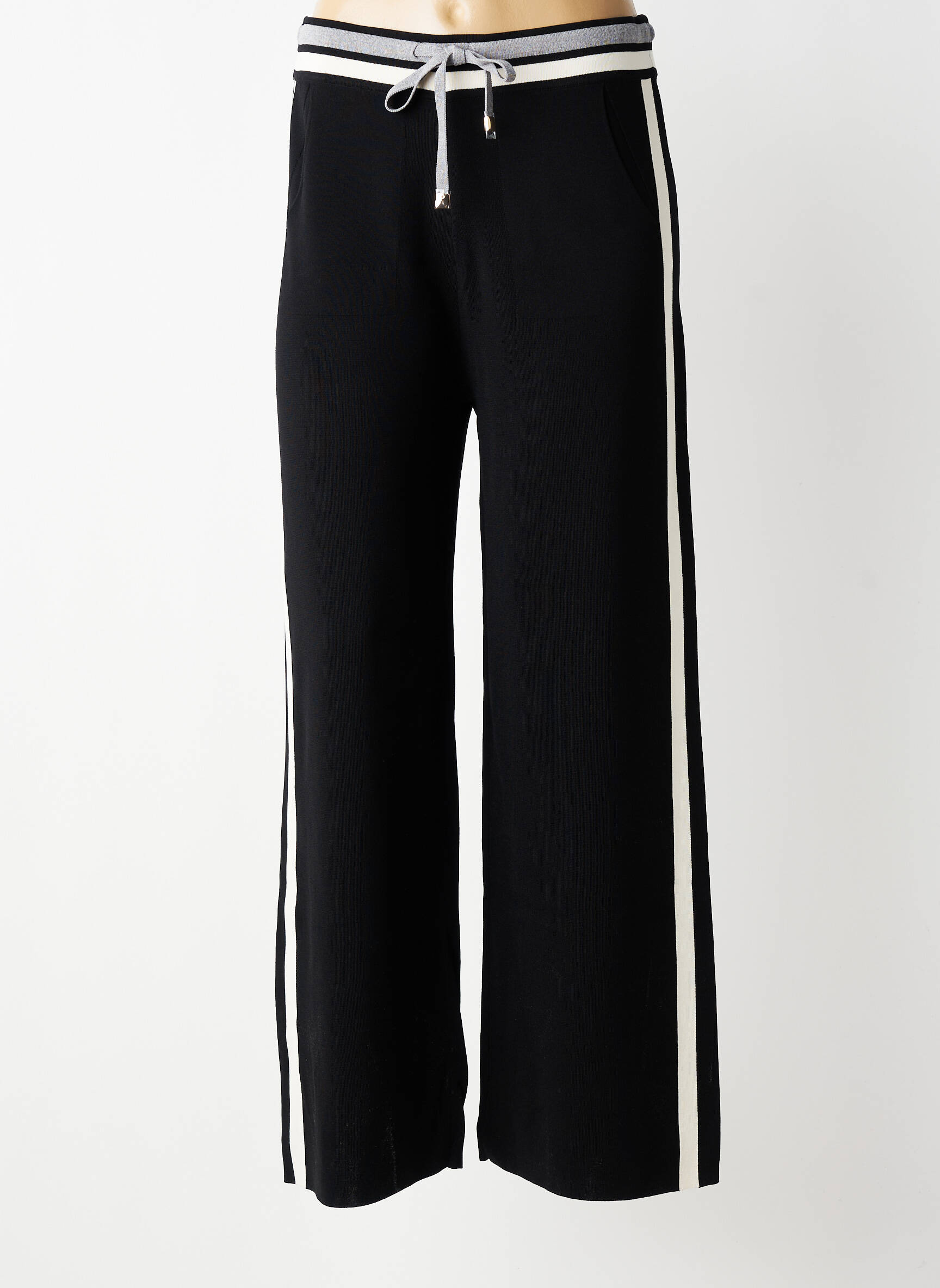 Pantalon drept talie elastică mărime normală negru ELENA MIRO femeie