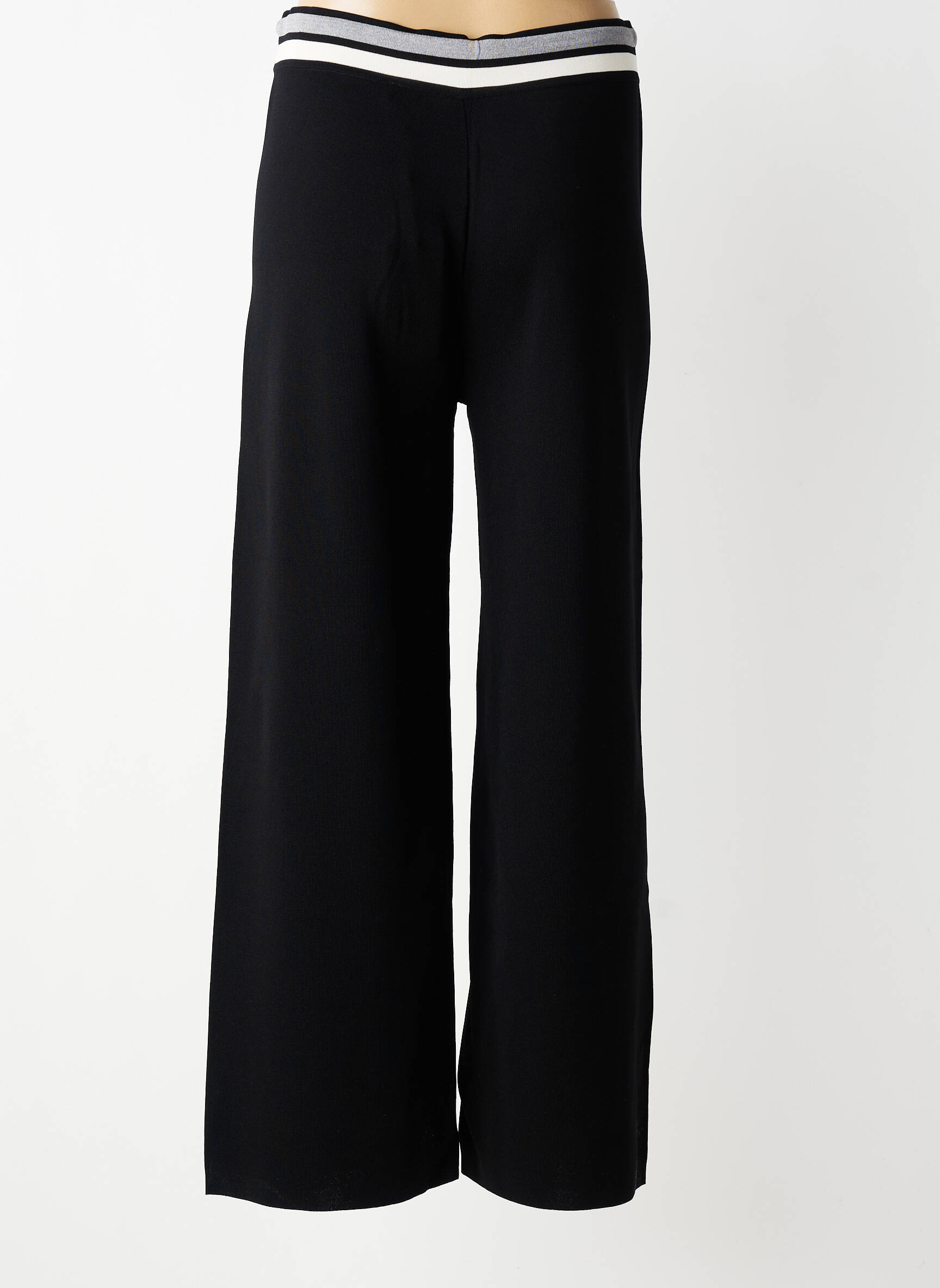 Pantalon drept talie elastică mărime normală negru ELENA MIRO femeie