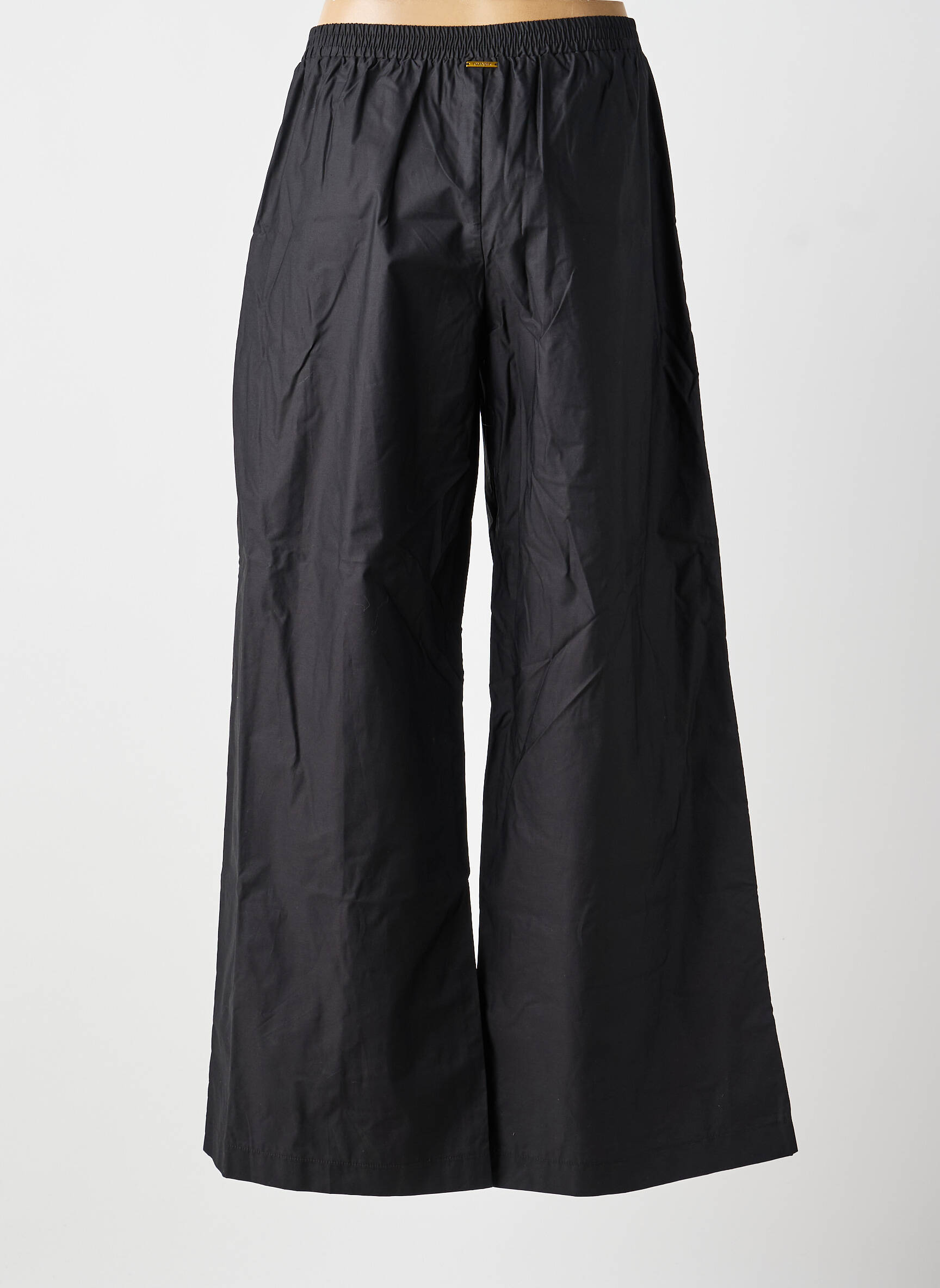 Pantalon larg țesătură poplin mărime normală negru TWINSET femeie