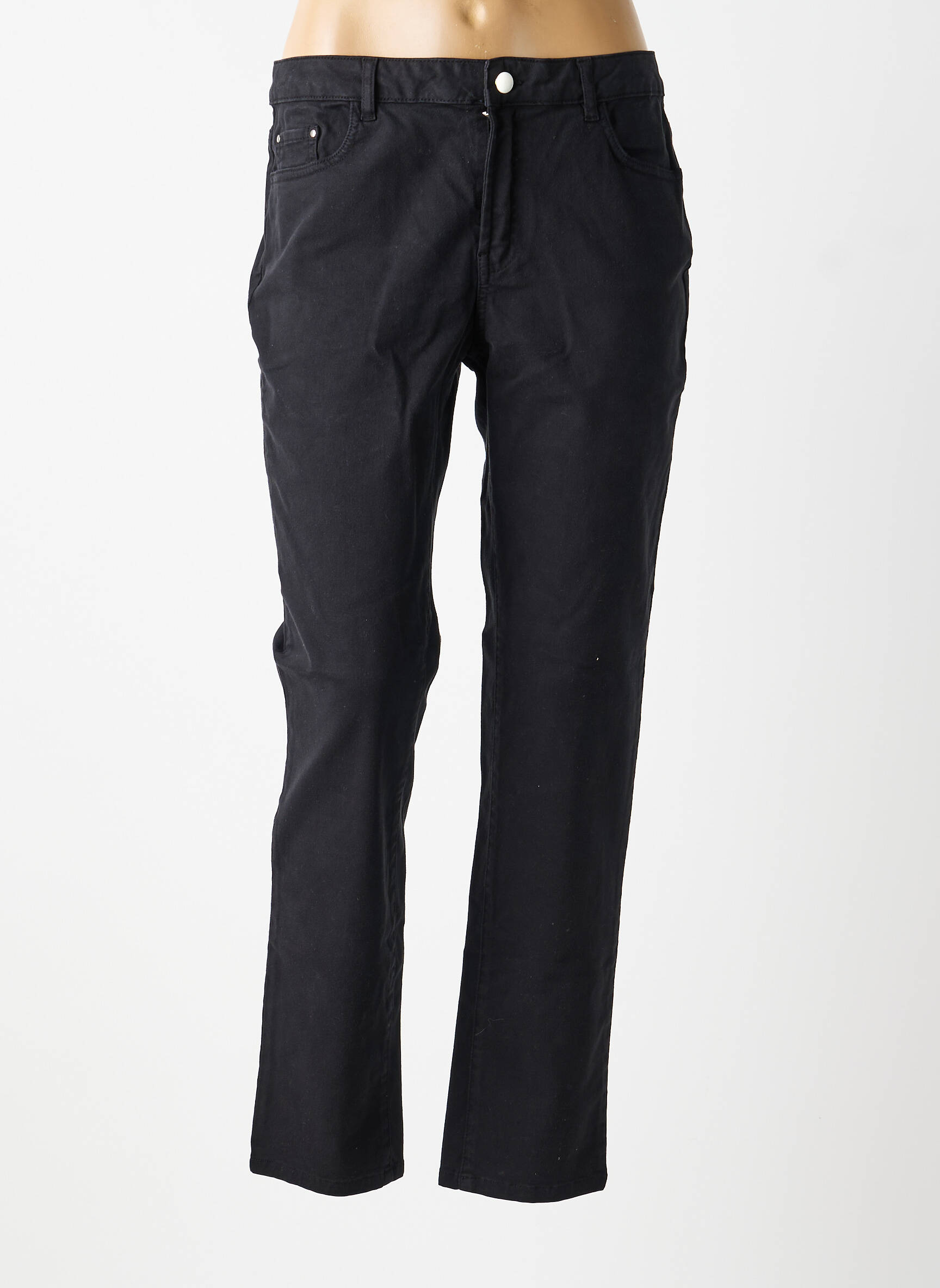 Pantalon slim țesătură poplin mărime normală negru ANANKE femeie