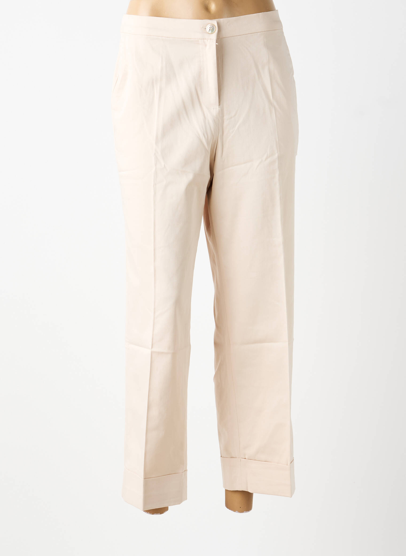 Pantalon 7/8 talie cu cleme mărime normală roz ELENA MIRO femeie