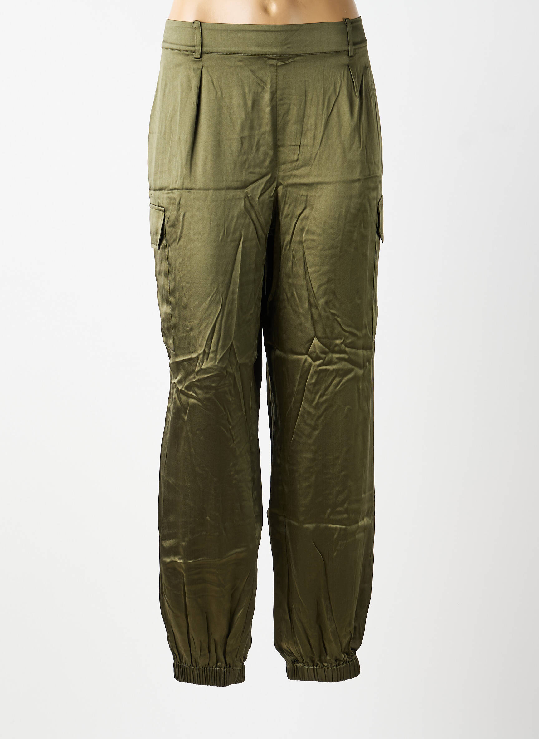 Pantalon cargo strânsă pe partea de jos mărime normală verde CHARLOTTE SPARRE femeie