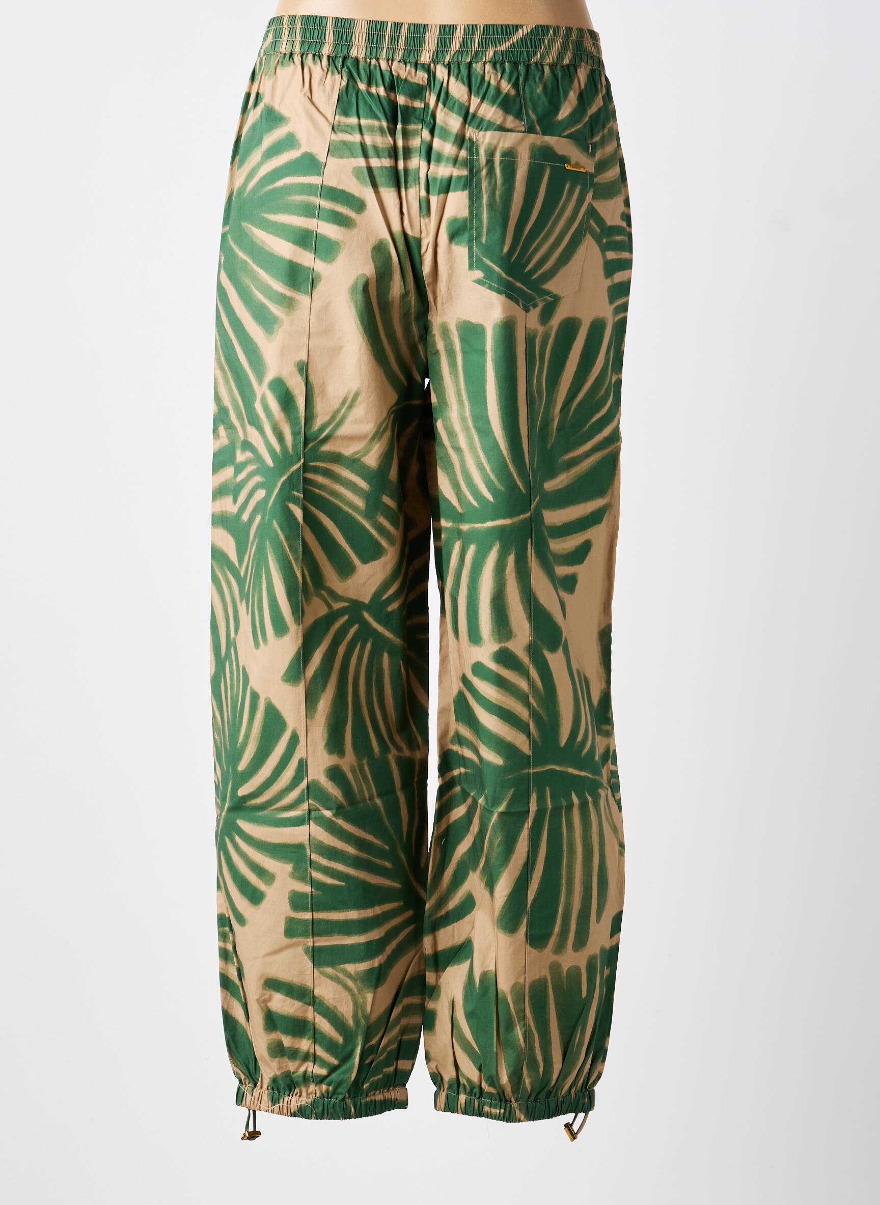 Pantalon drept țesătură poplin mărime normală maro TWINSET femeie