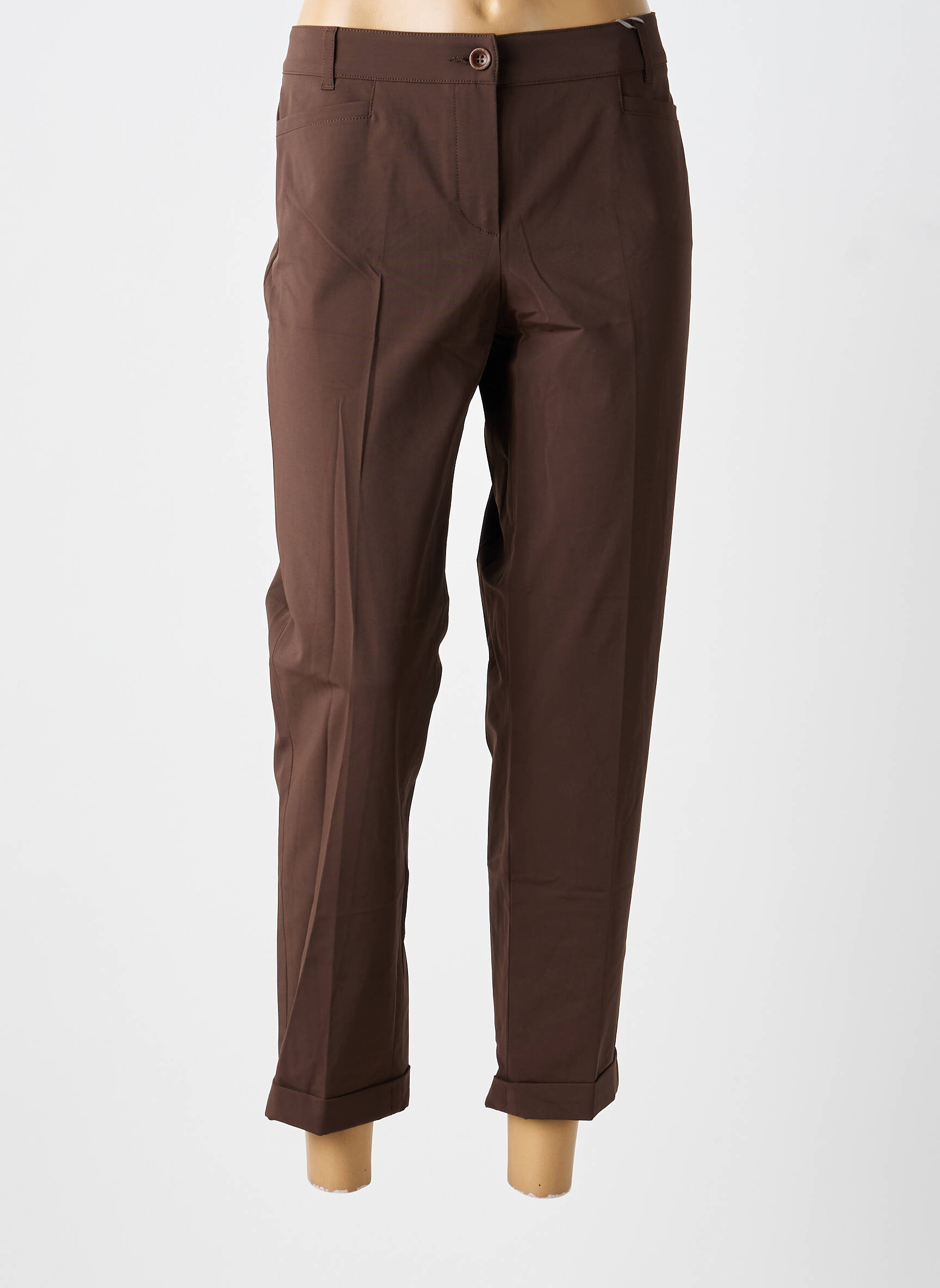 Pantalon 7/8 talie elastică mărime normală maro RAFFAELLO ROSSI femeie
