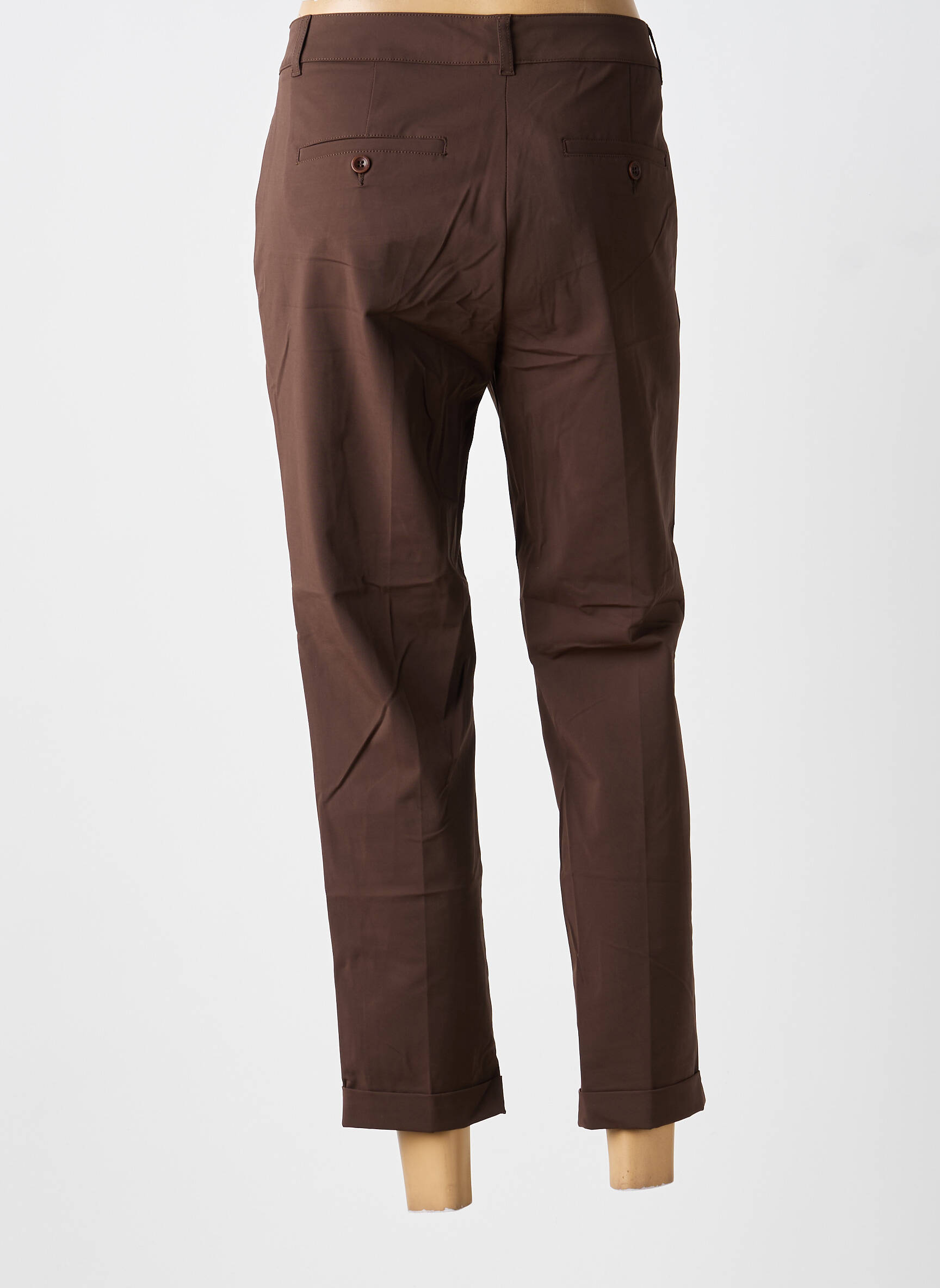 Pantalon 7/8 talie elastică mărime normală maro RAFFAELLO ROSSI femeie