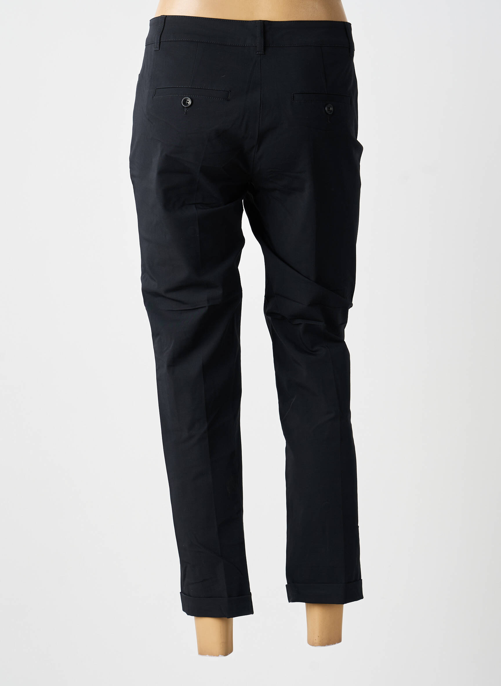 Pantalon 7/8 talie elastică mărime normală negru RAFFAELLO ROSSI femeie
