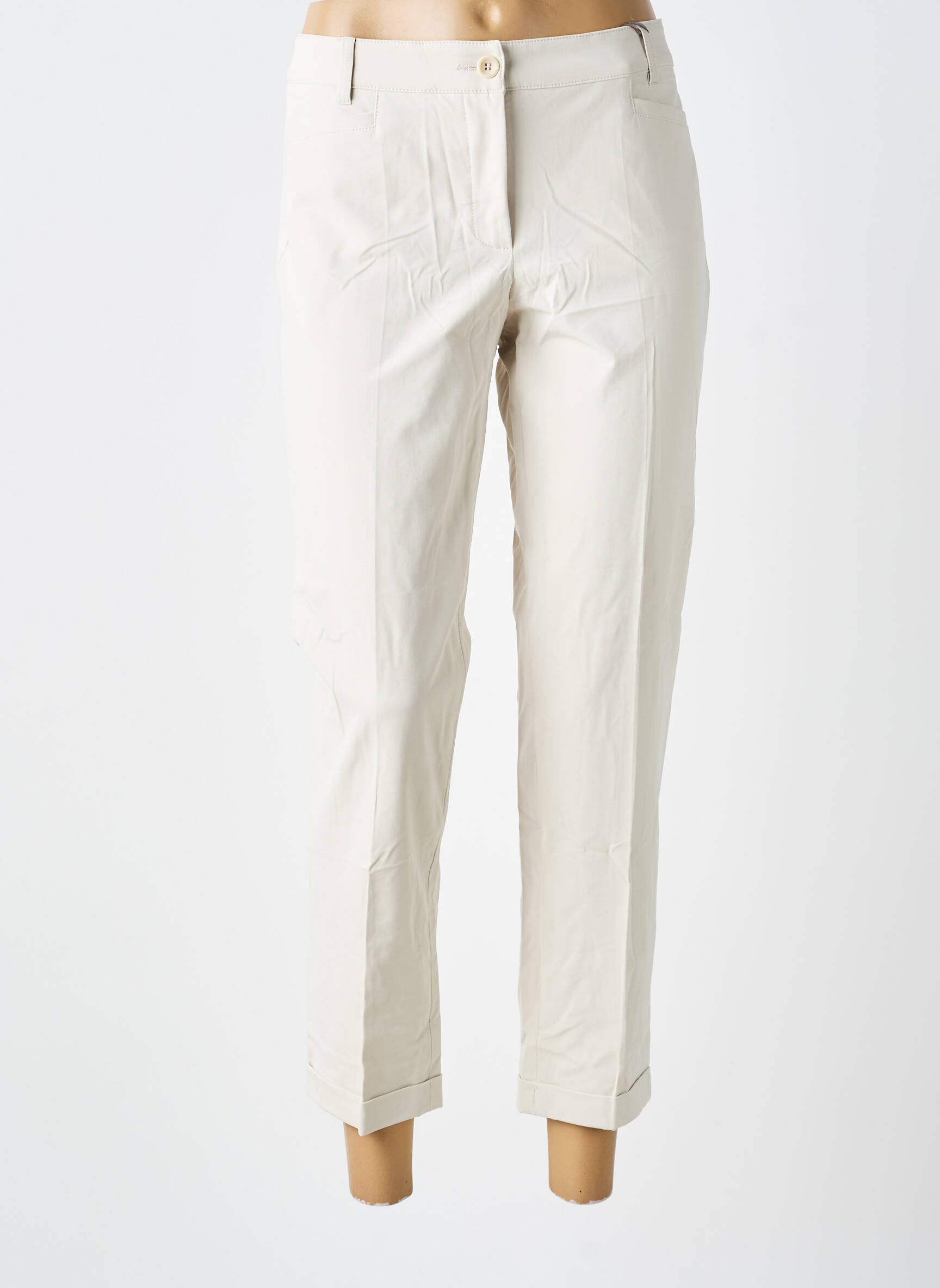 Pantalon 7/8 talie elastică mărime normală bej RAFFAELLO ROSSI femeie