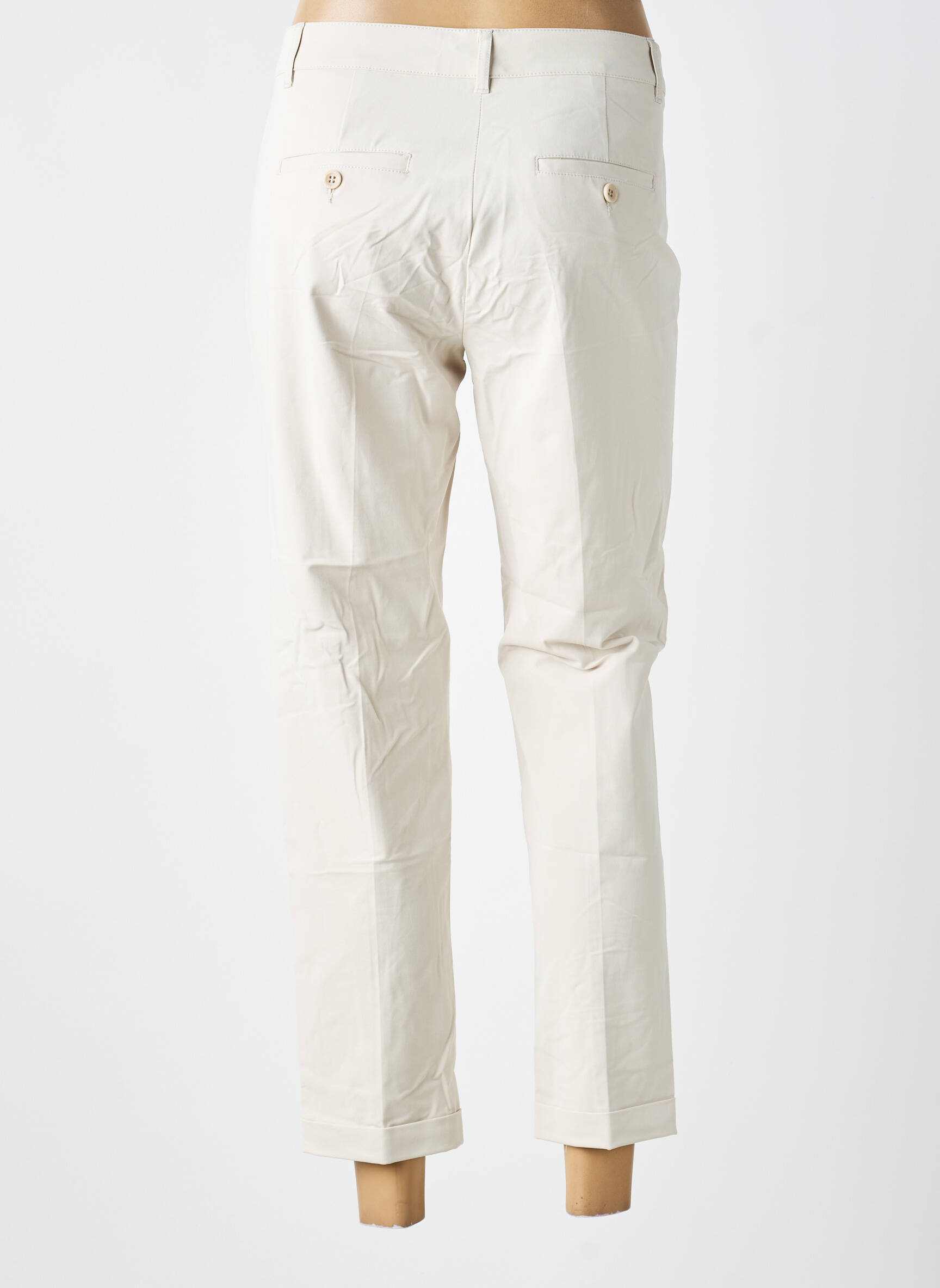 Pantalon 7/8 talie elastică mărime normală bej RAFFAELLO ROSSI femeie