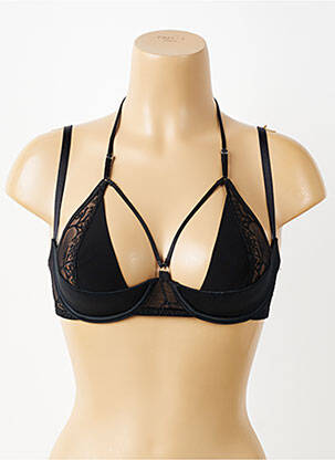 Sutien efect material satinat sutien cupe întregi cu decolteu înalt negru PALOMA CASILE femeie