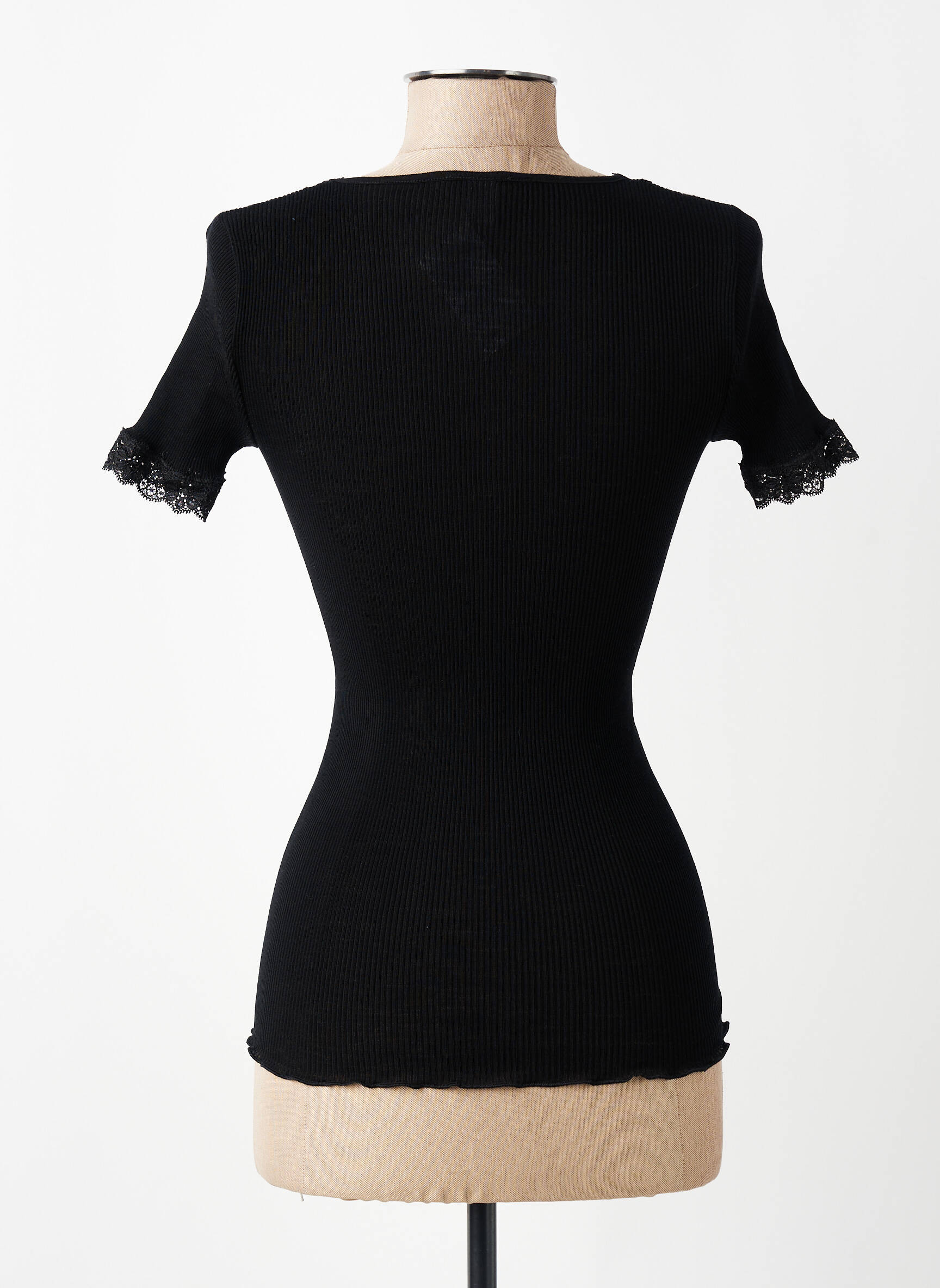 Tricou elasticitate mâneci scurte negru VITTORIA B femeie