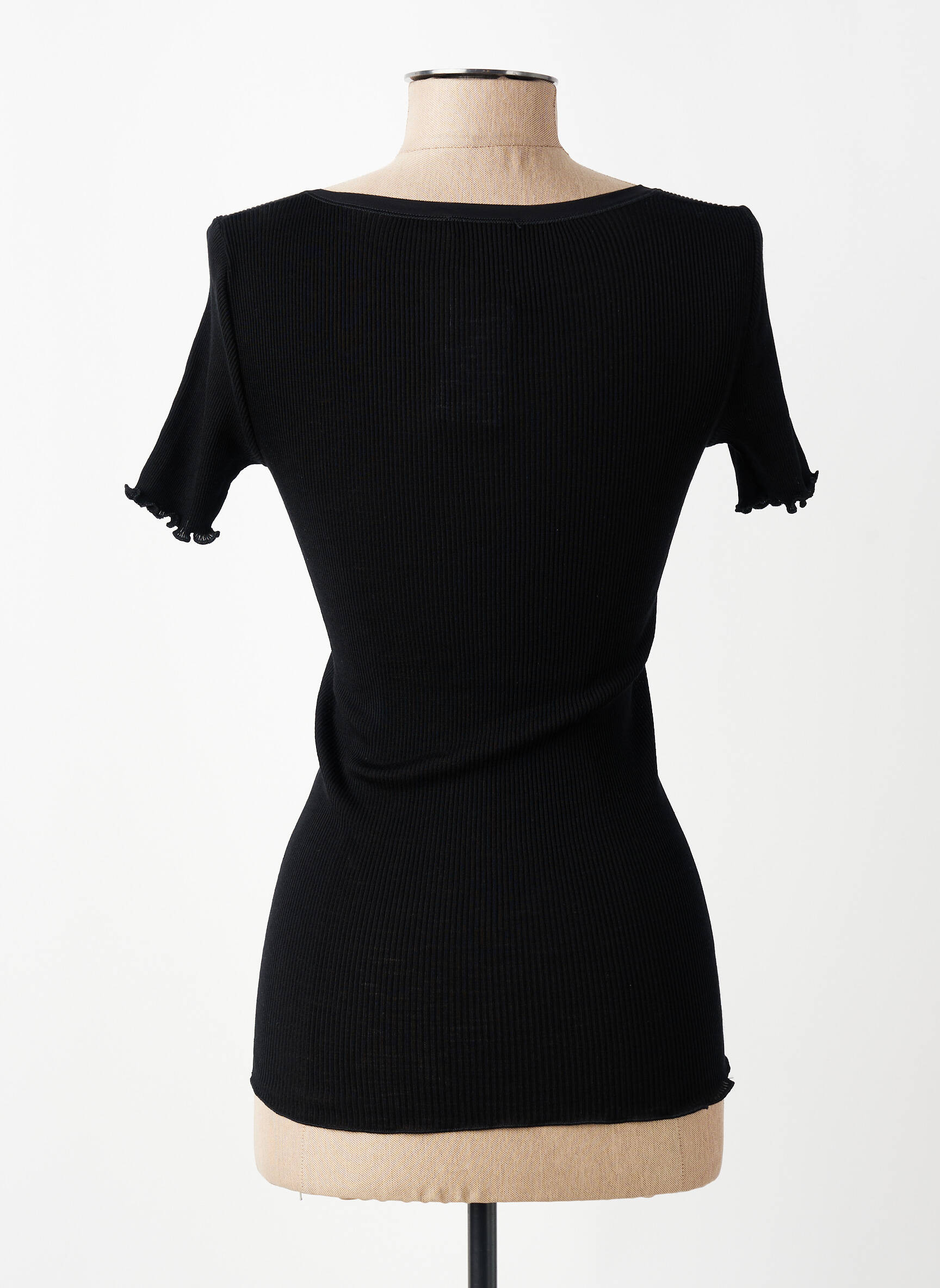Tricou elasticitate mâneci scurte negru VITTORIA B femeie