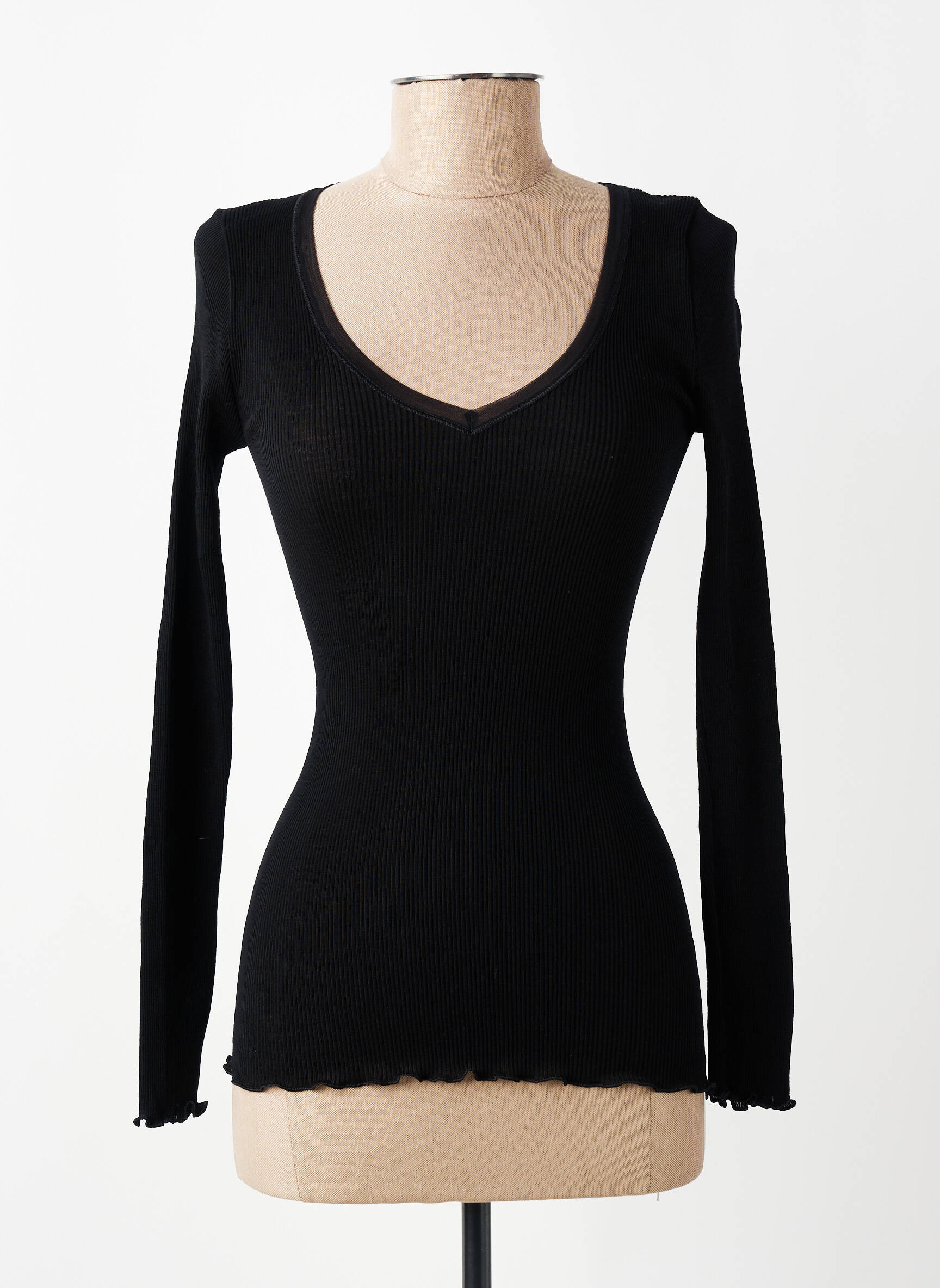 Tricou mâneci lungi mâneci lungi negru VITTORIA B femeie