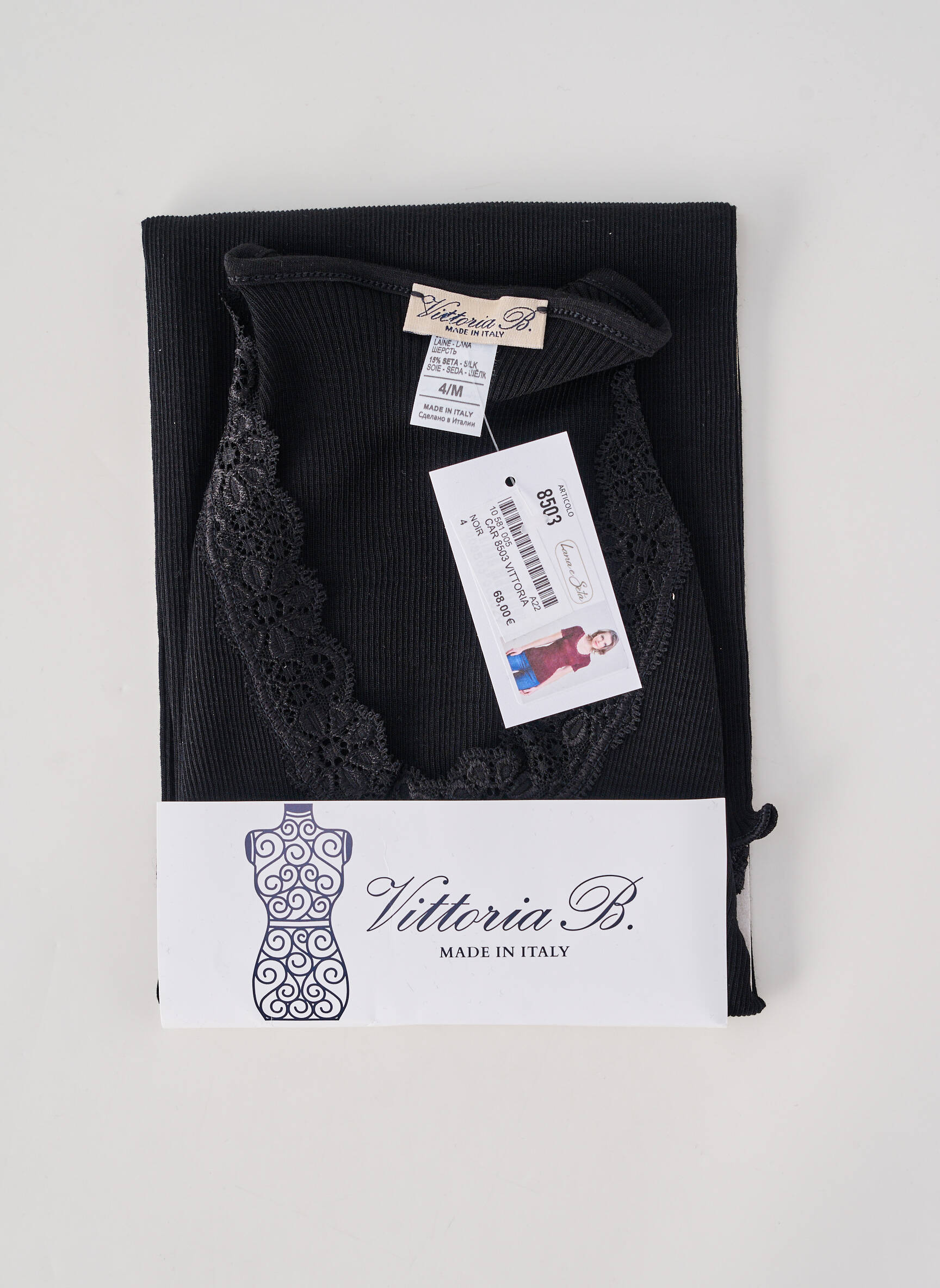 Tricou elasticitate mâneci scurte negru VITTORIA B femeie