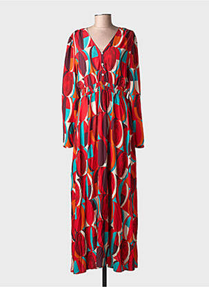 Rochie lungă mâneci lungi mâneci lungi roșu SURKANA femeie