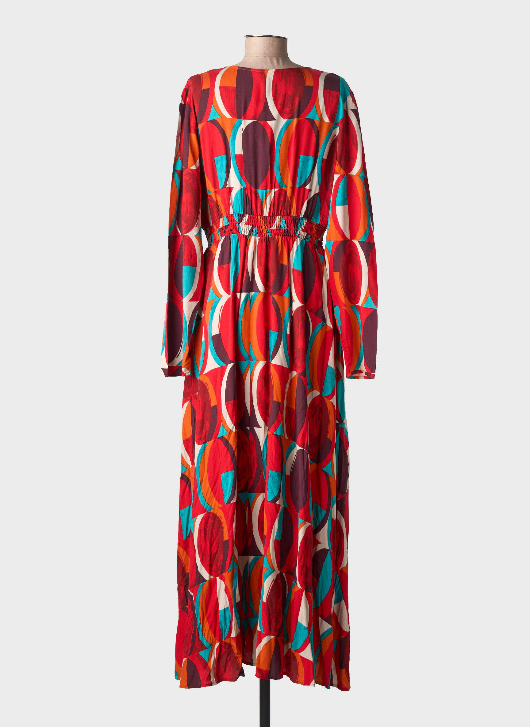 Rochie lungă mâneci lungi mâneci lungi roșu SURKANA femeie